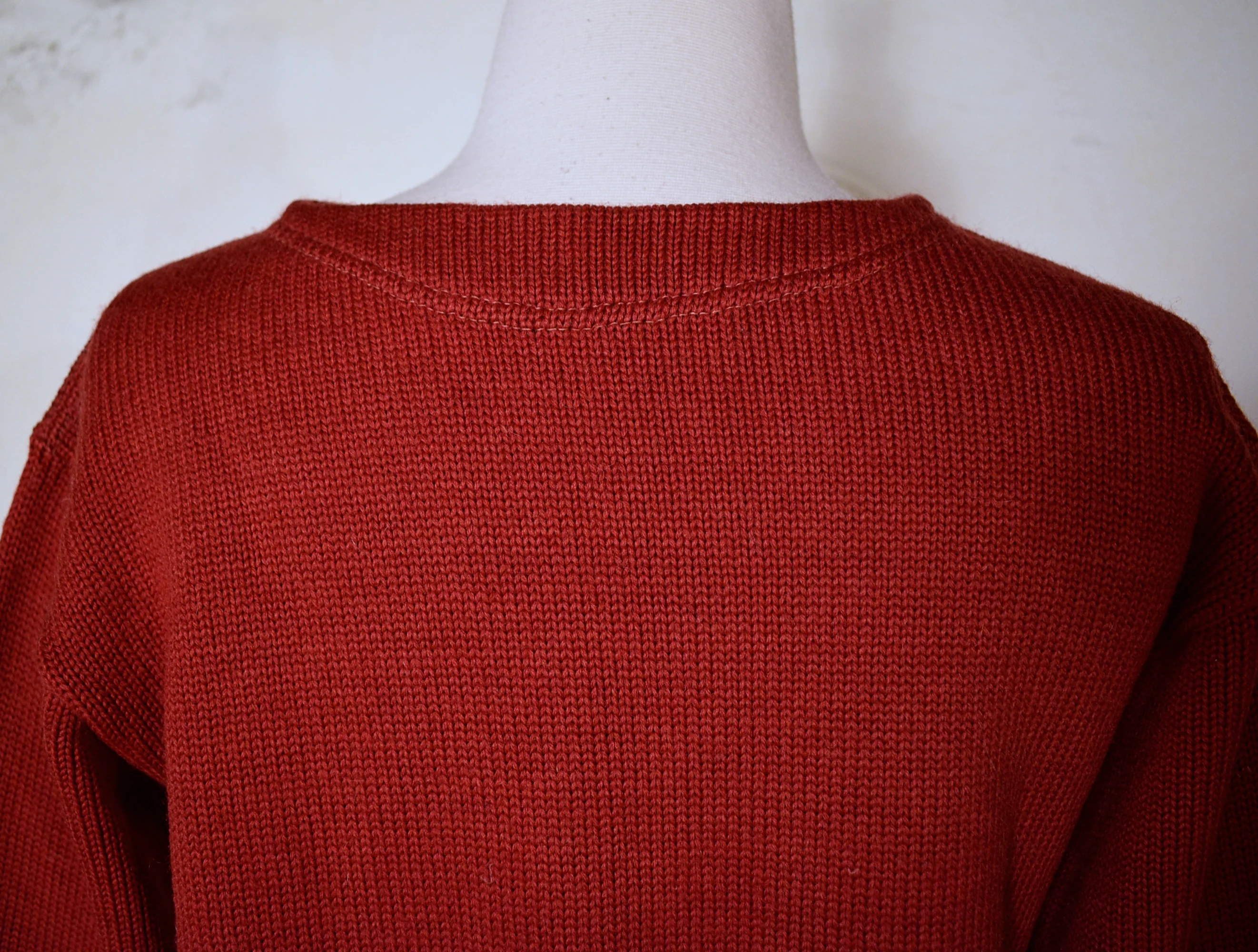 40s Vintage Mens Barn Red Collegiate Wool Sweater By Badger Hosiery Co - Image 3