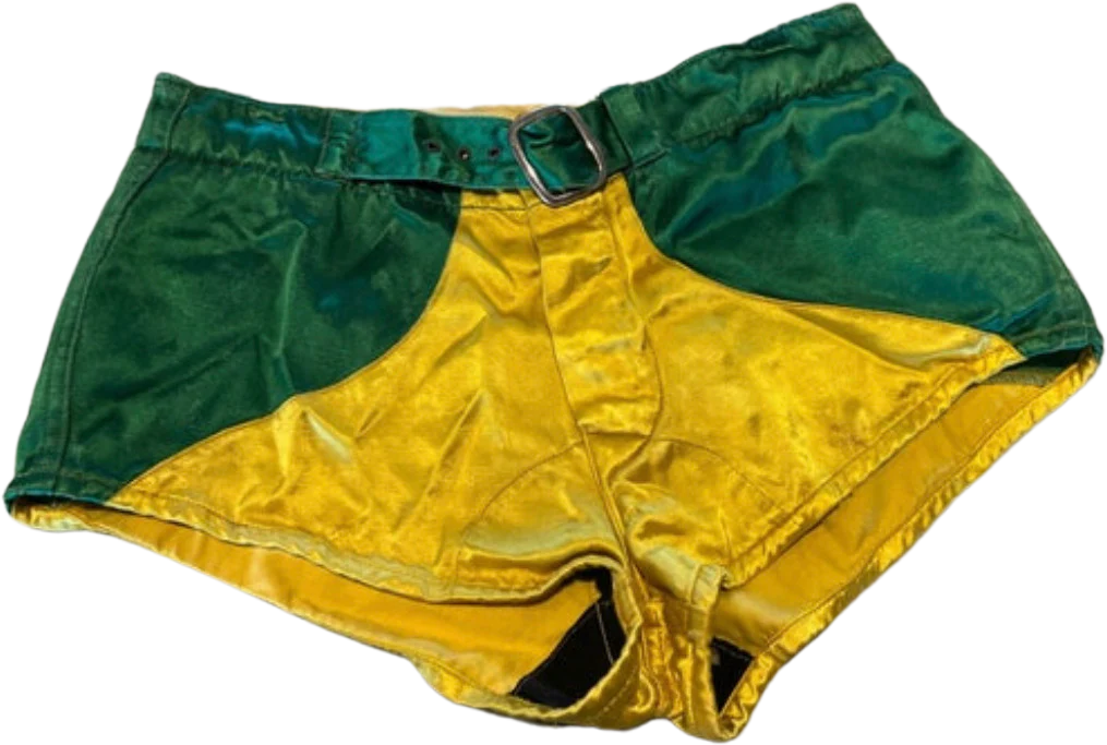 40s Vintage Mens Satin Belted Basketball Short Shorts By Rawlings