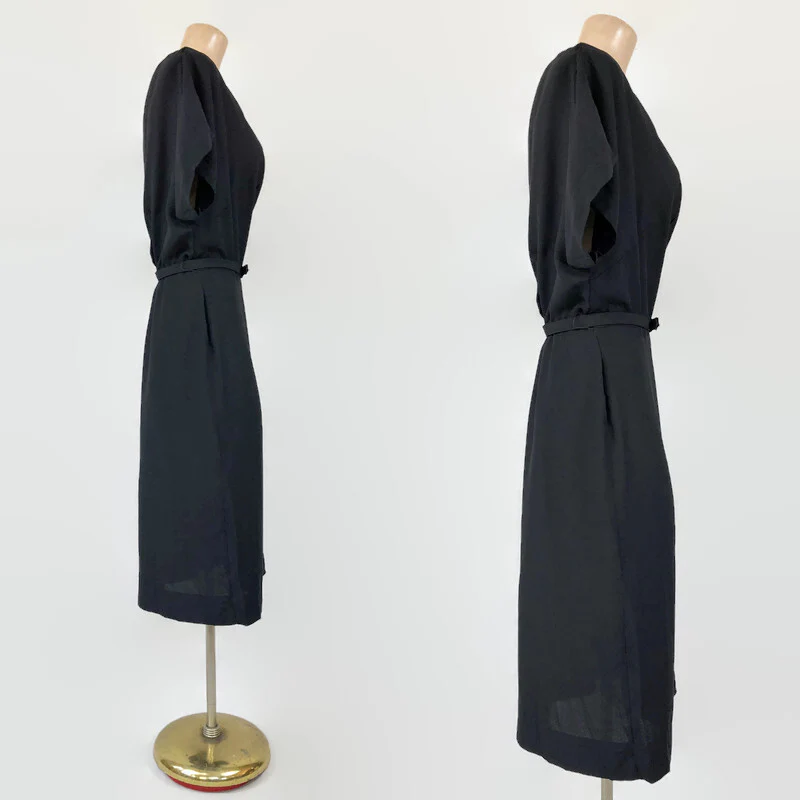 40s Vintage Rayon Crepe Curvy Volup Art-deco Dress - Image 7