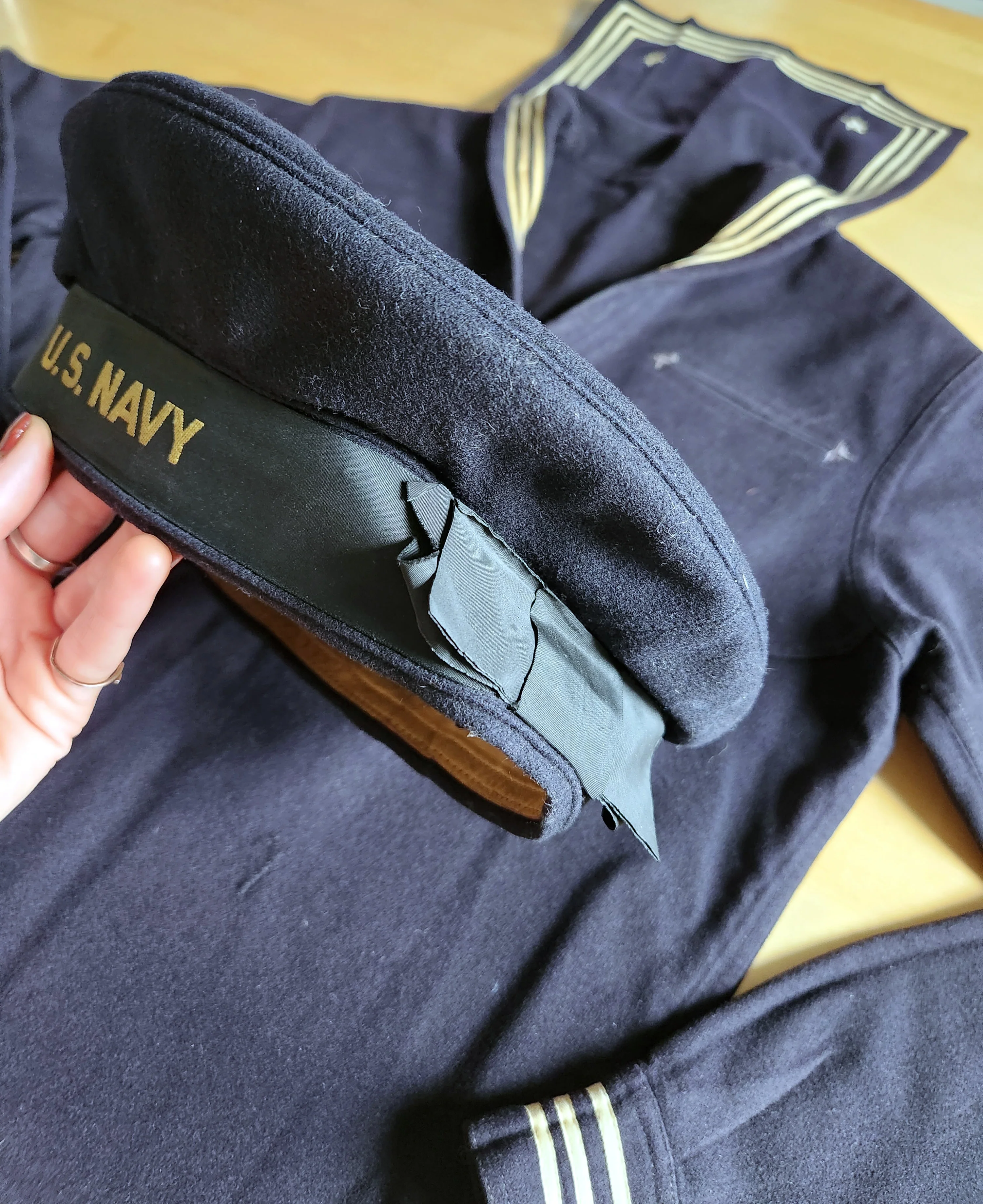 40s Wwii Navy Military Uniform Sailor Shirt/hat Set - Image 11