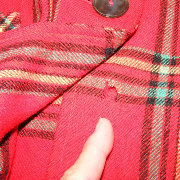 49'er Red Plaid Wool Shirt Jacket Shacket By Pendleton - Image 11