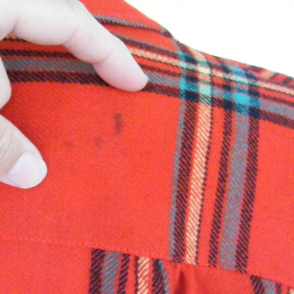 49'er Red Plaid Wool Shirt Jacket Shacket By Pendleton - Image 12