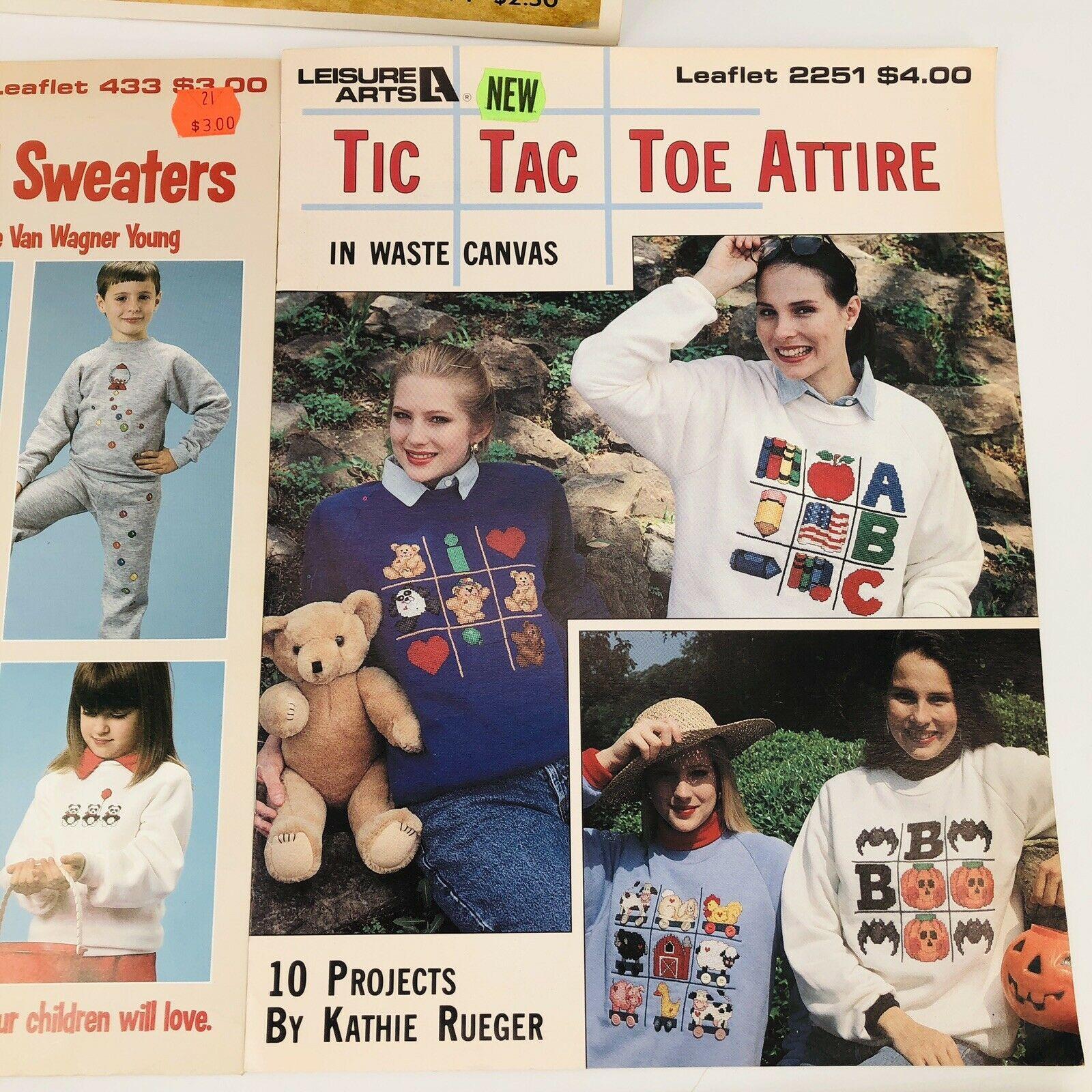 5 Cross Stitch Patterns Books and Booklets - Kids Sweatshirts Bookmarks Baby Bibs by Leisure Arts - Image 4