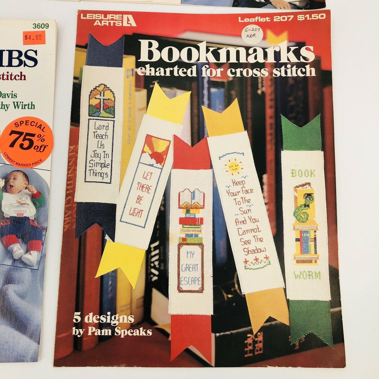 5 Cross Stitch Patterns Books and Booklets - Kids Sweatshirts Bookmarks Baby Bibs by Leisure Arts - Image 5