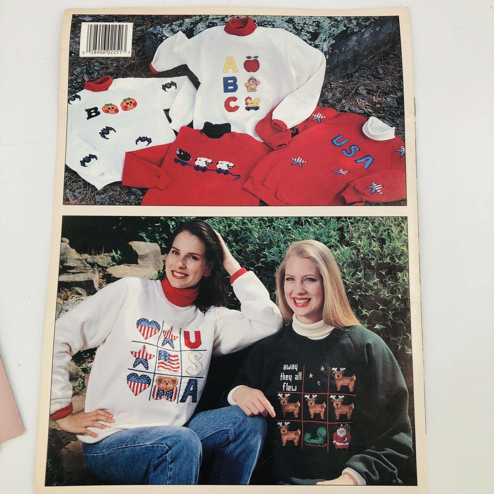 5 Cross Stitch Patterns Books and Booklets - Kids Sweatshirts Bookmarks Baby Bibs by Leisure Arts - Image 9