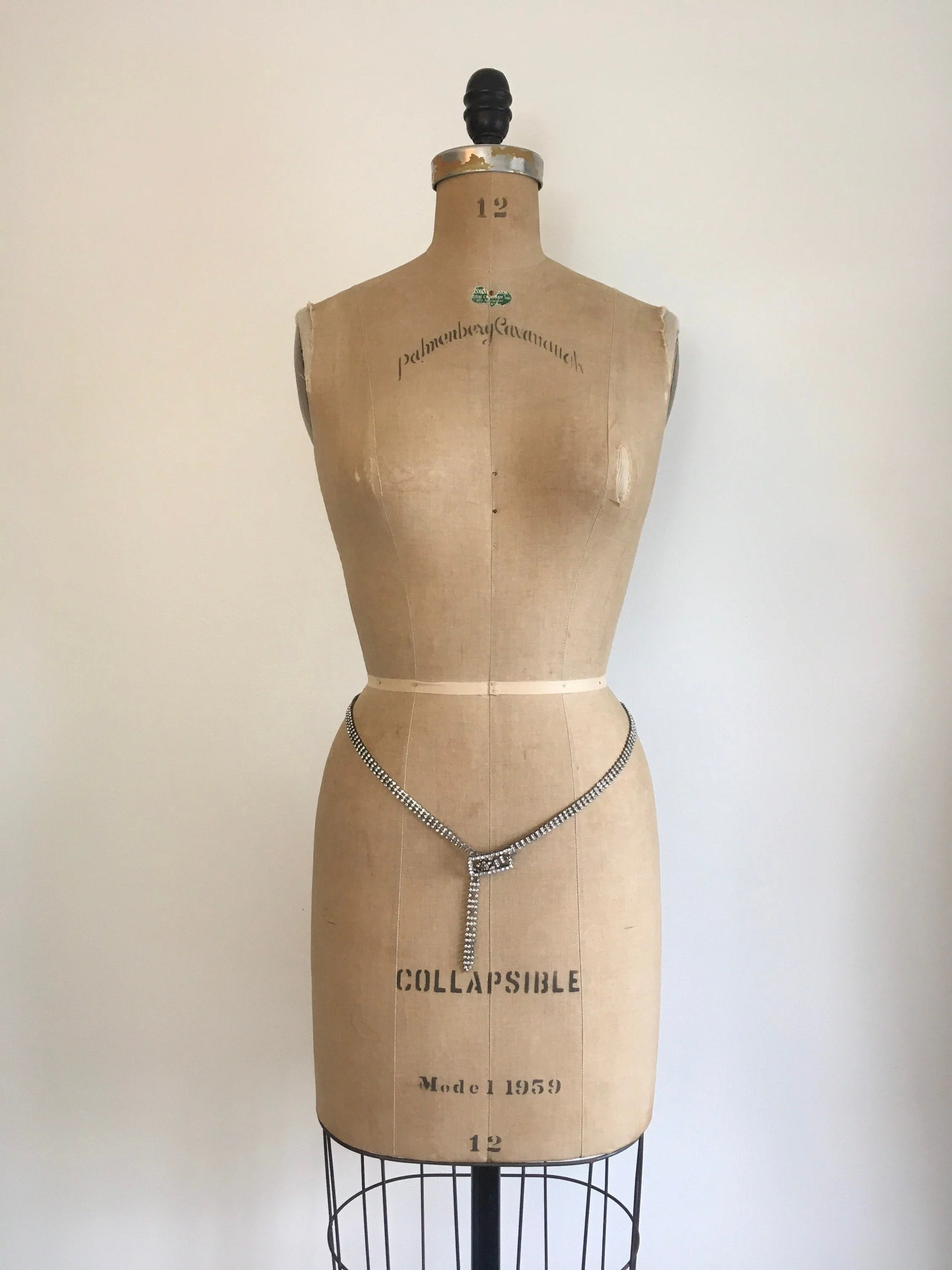 50’s-60’s Rhinestone Skinny Belt Necklace - Image 3