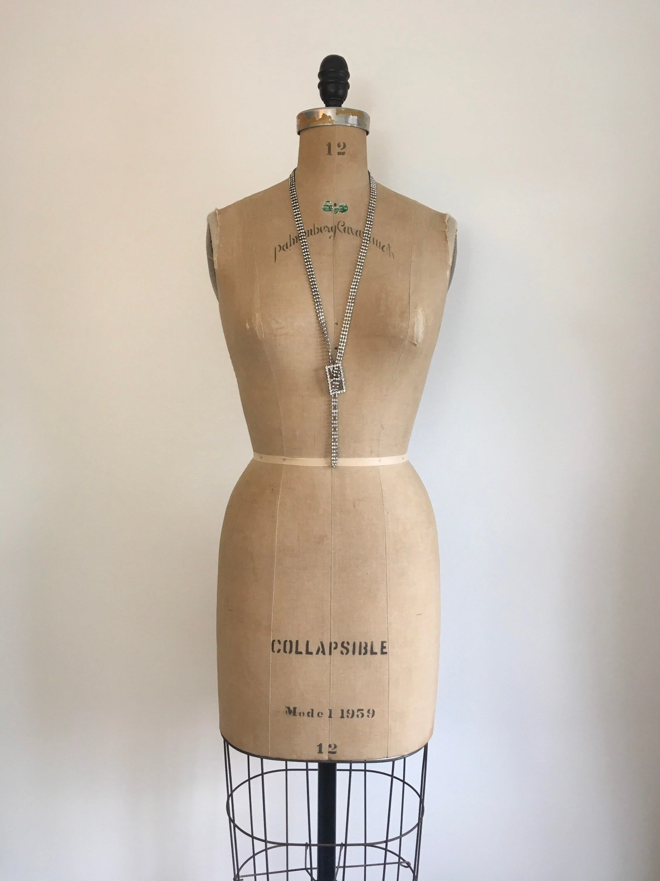 50’s-60’s Rhinestone Skinny Belt Necklace - Image 4
