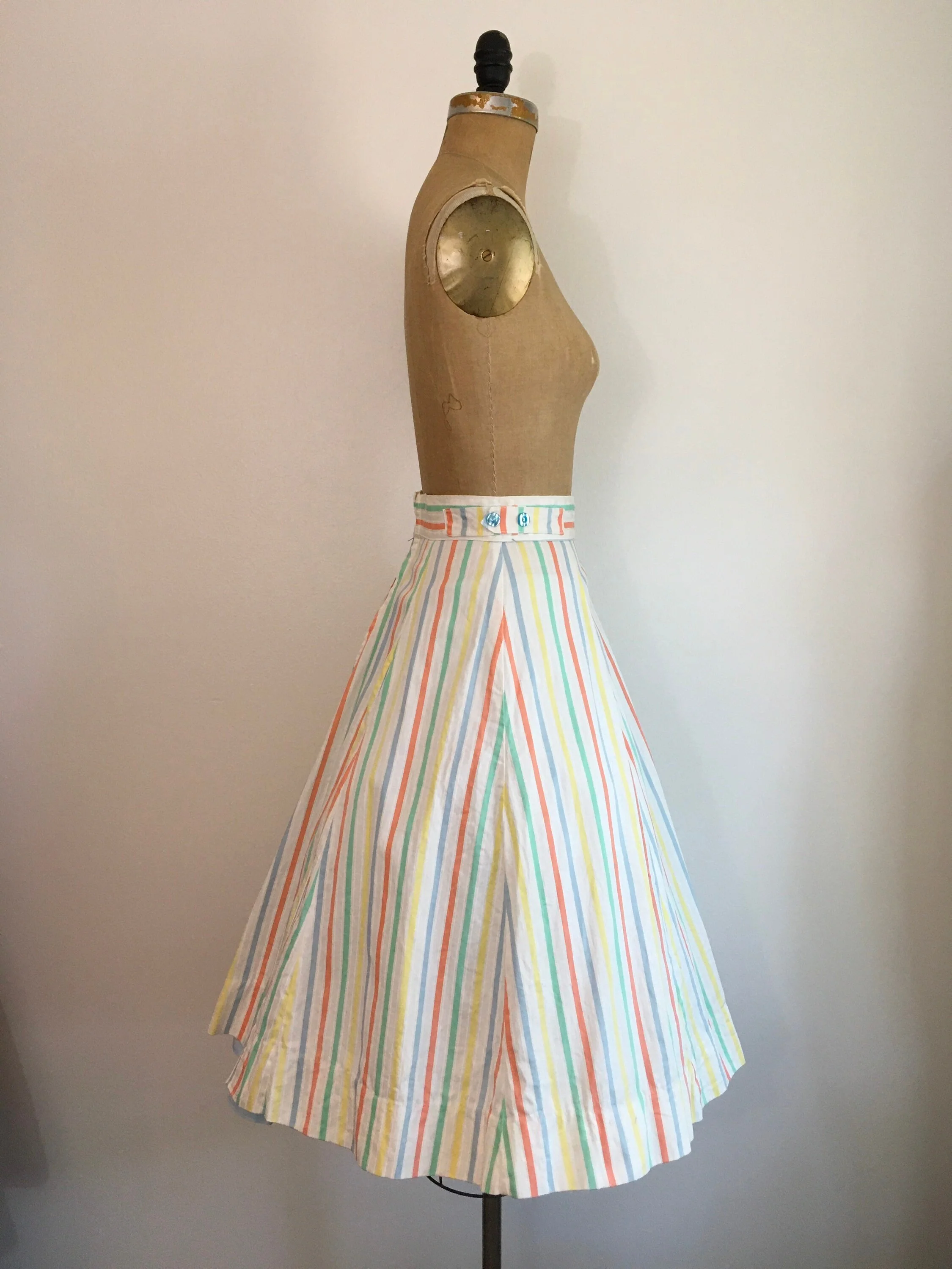 50’s Chevron Stripe A-Line Pastel Skirt - Image 4