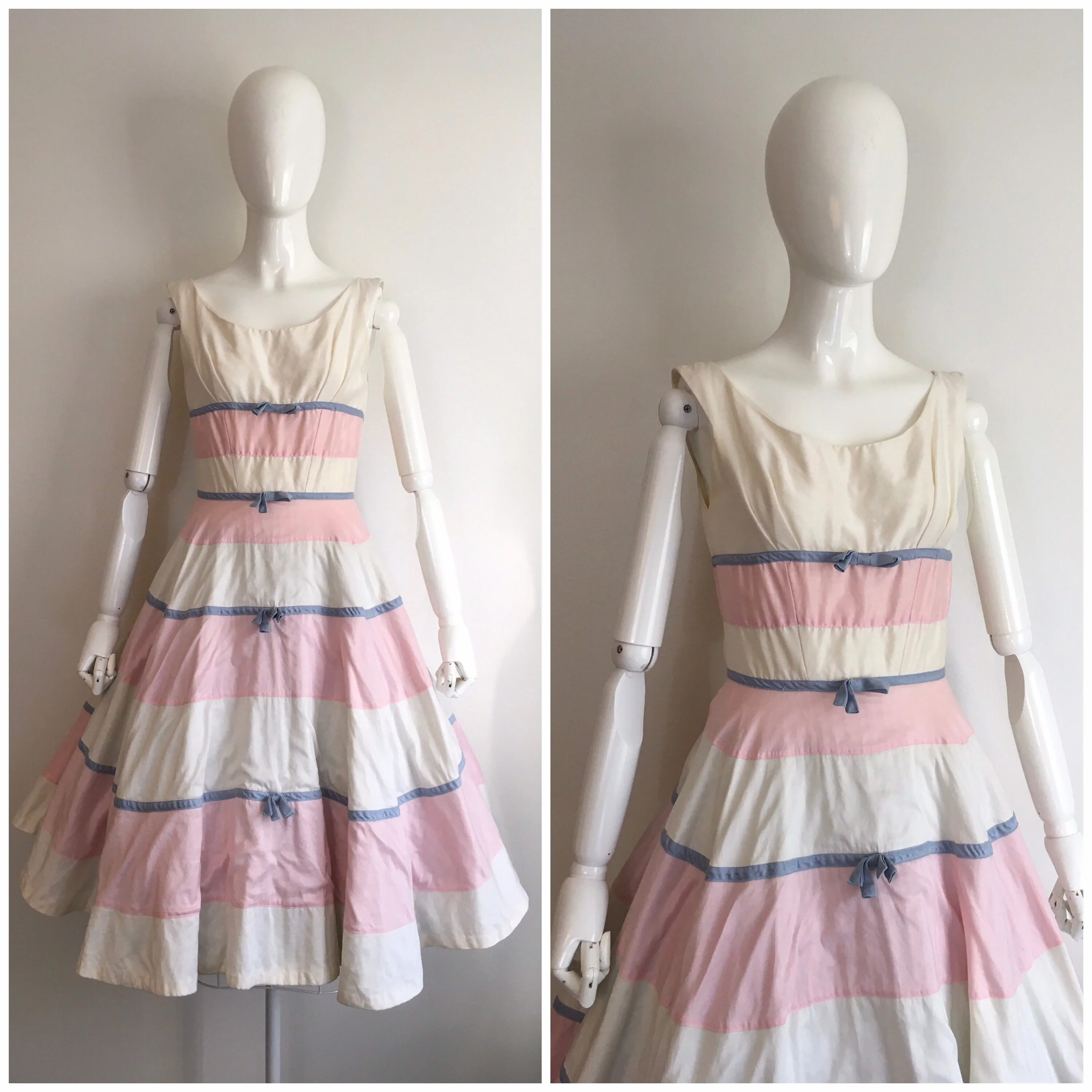 50’s Pastel Bow Party Dress by Suzy Perette - Image 3