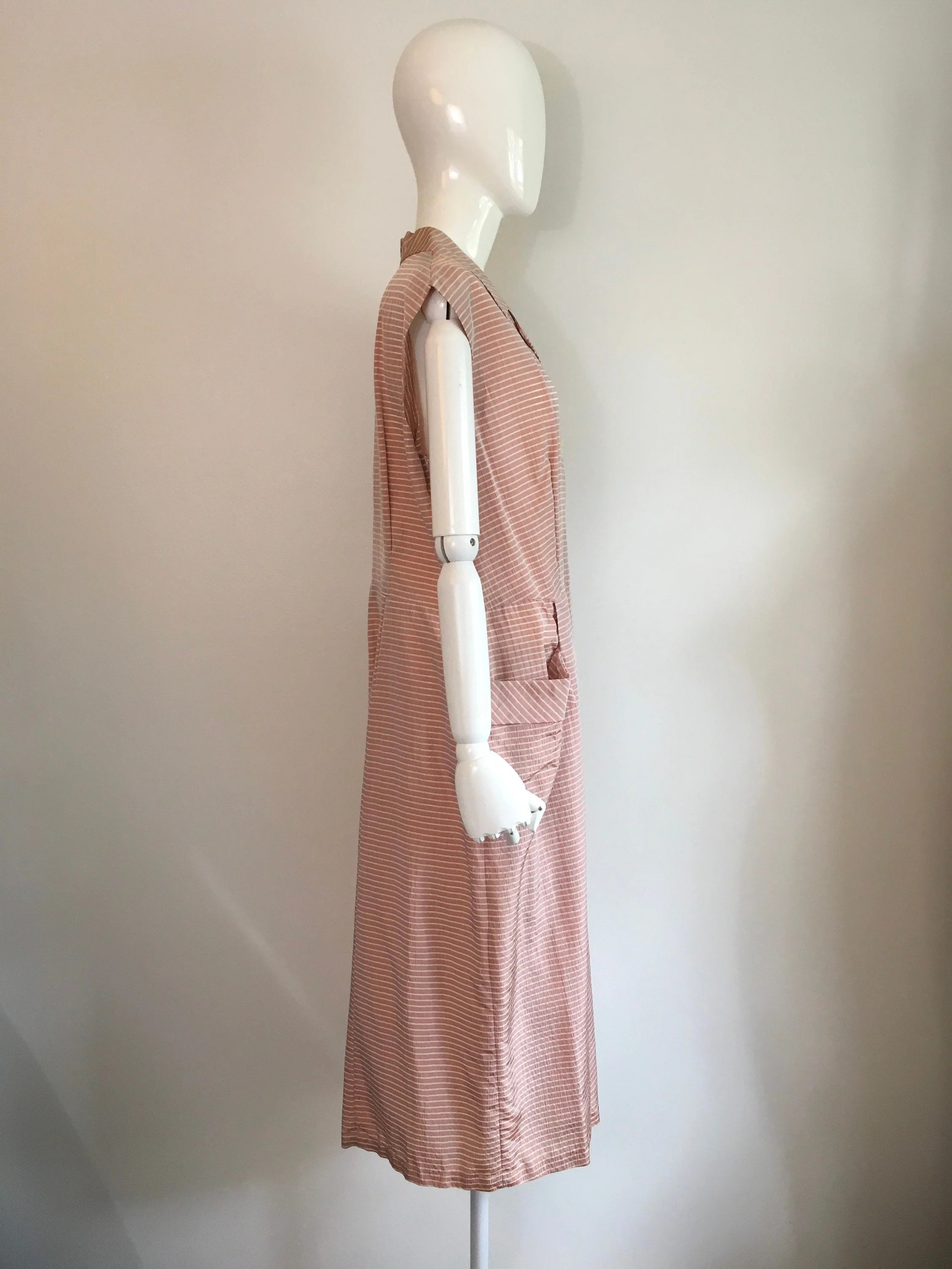 50’s Striped Button Down Sleveeless Summer Dress - Image 5
