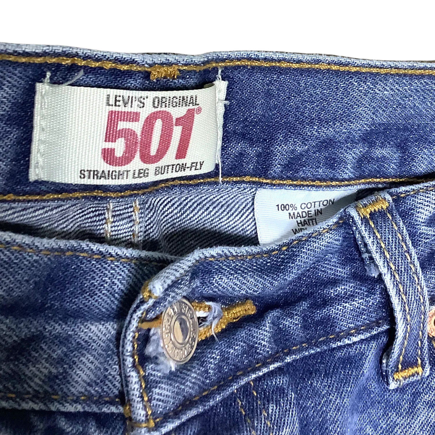 501 Jeans 00s Distressed Original Straight Leg Button Fly Grunge 34x29 by Levi's - Image 9