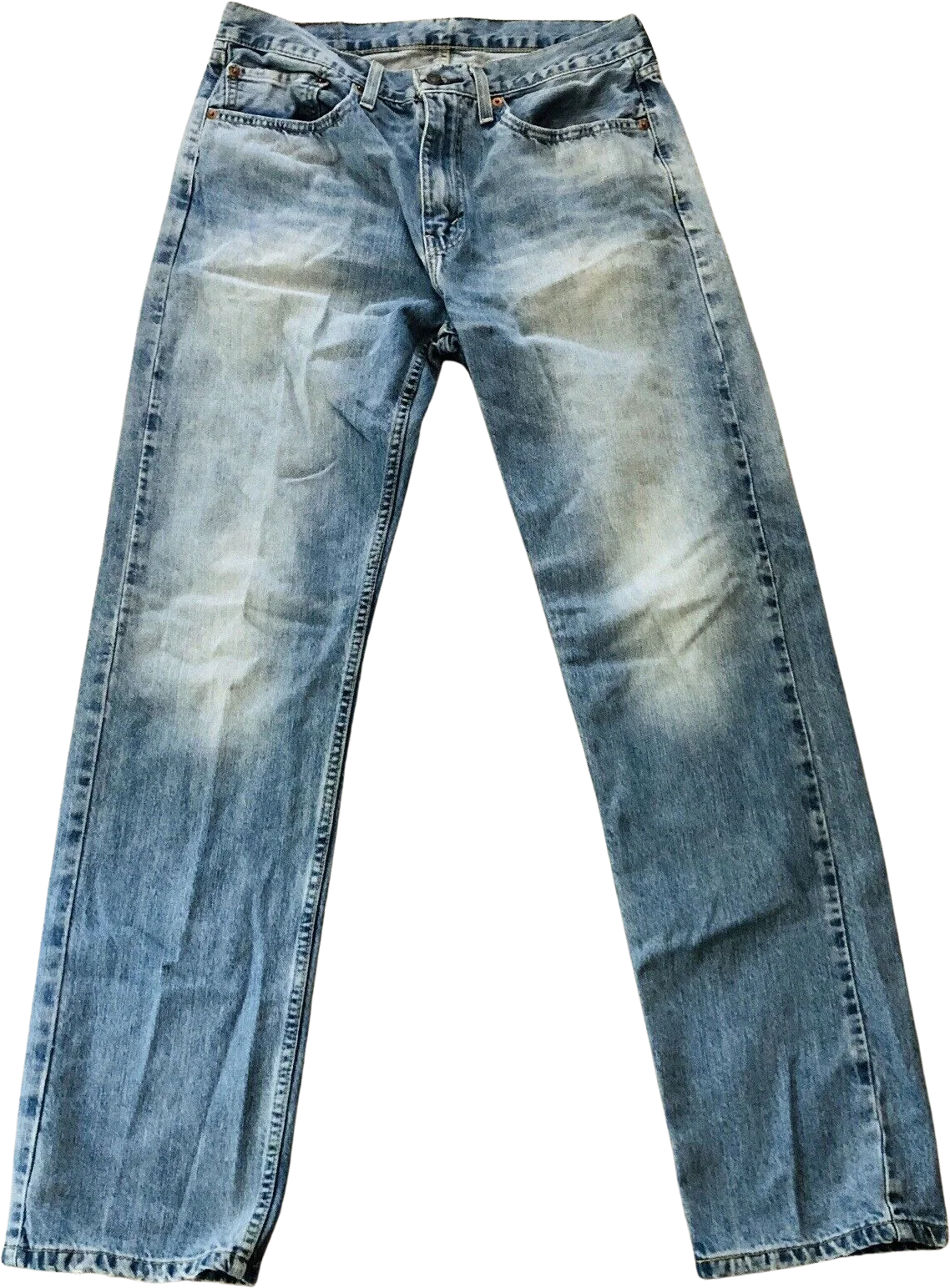 505 Men's Jeans 34 X 34 Regular Fit Straight Leg Light Blue Denim Red Tab by Levi's