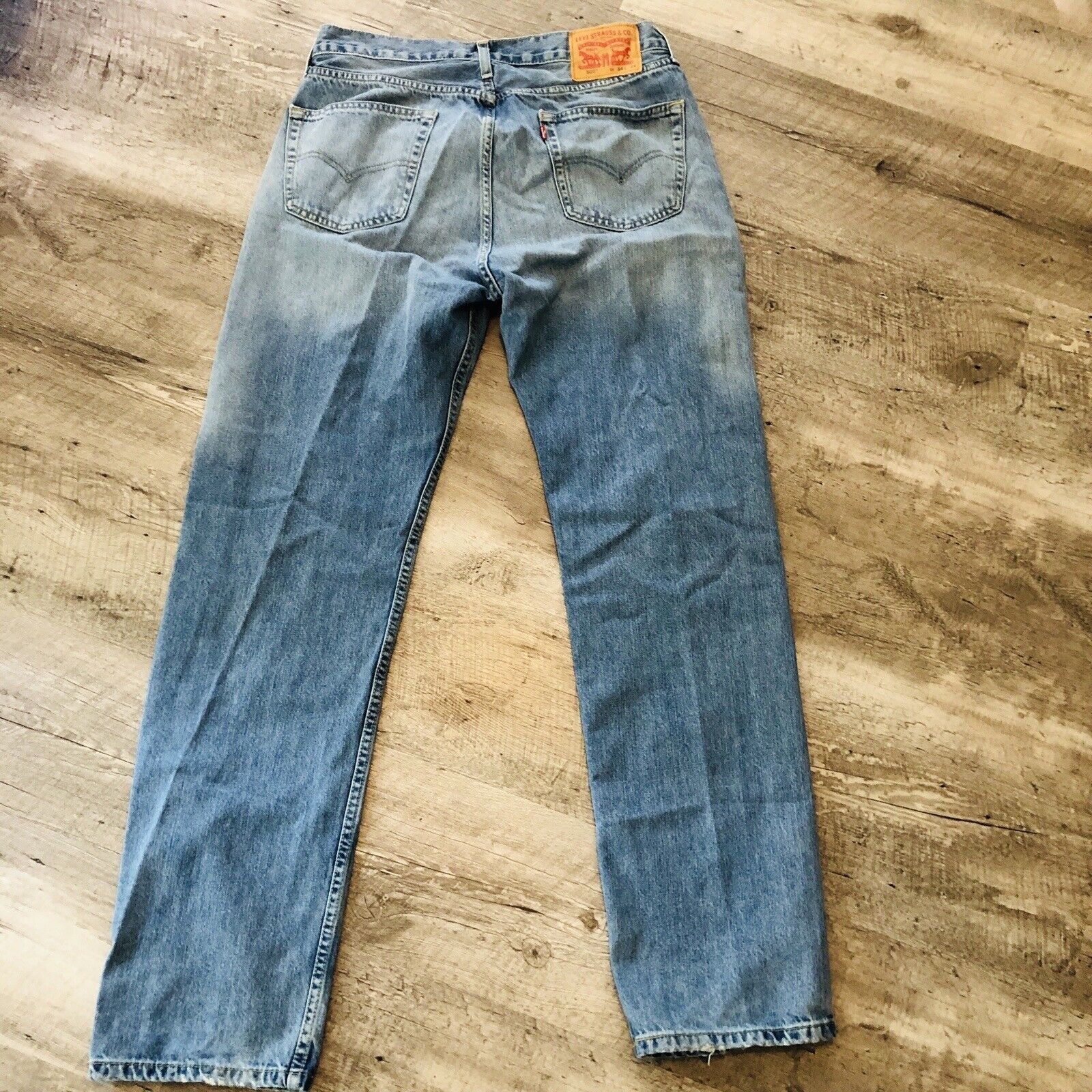 505 Men's Jeans 34 X 34 Regular Fit Straight Leg Light Blue Denim Red Tab by Levi's - Image 2