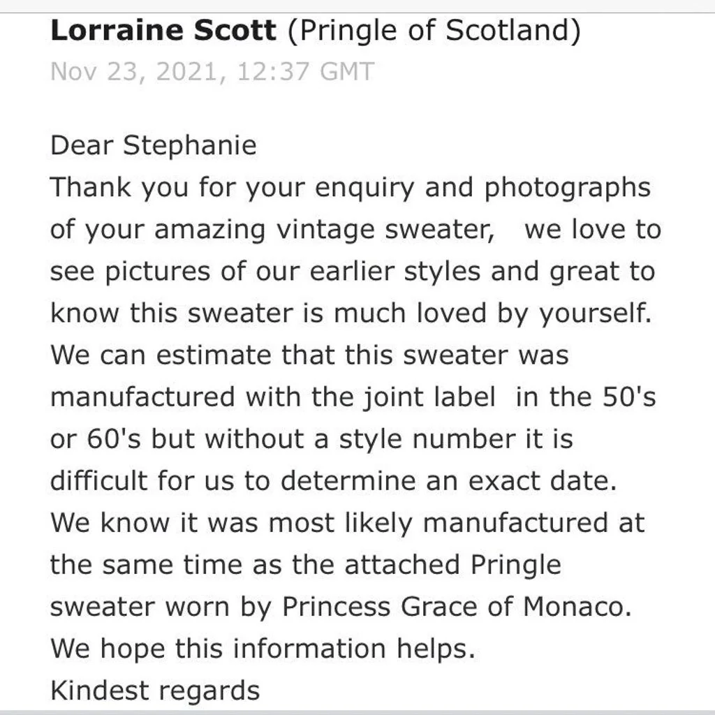 50s 100% Pure Cashmere Sweater Made In Scotland Jumper By Pringle - Image 8
