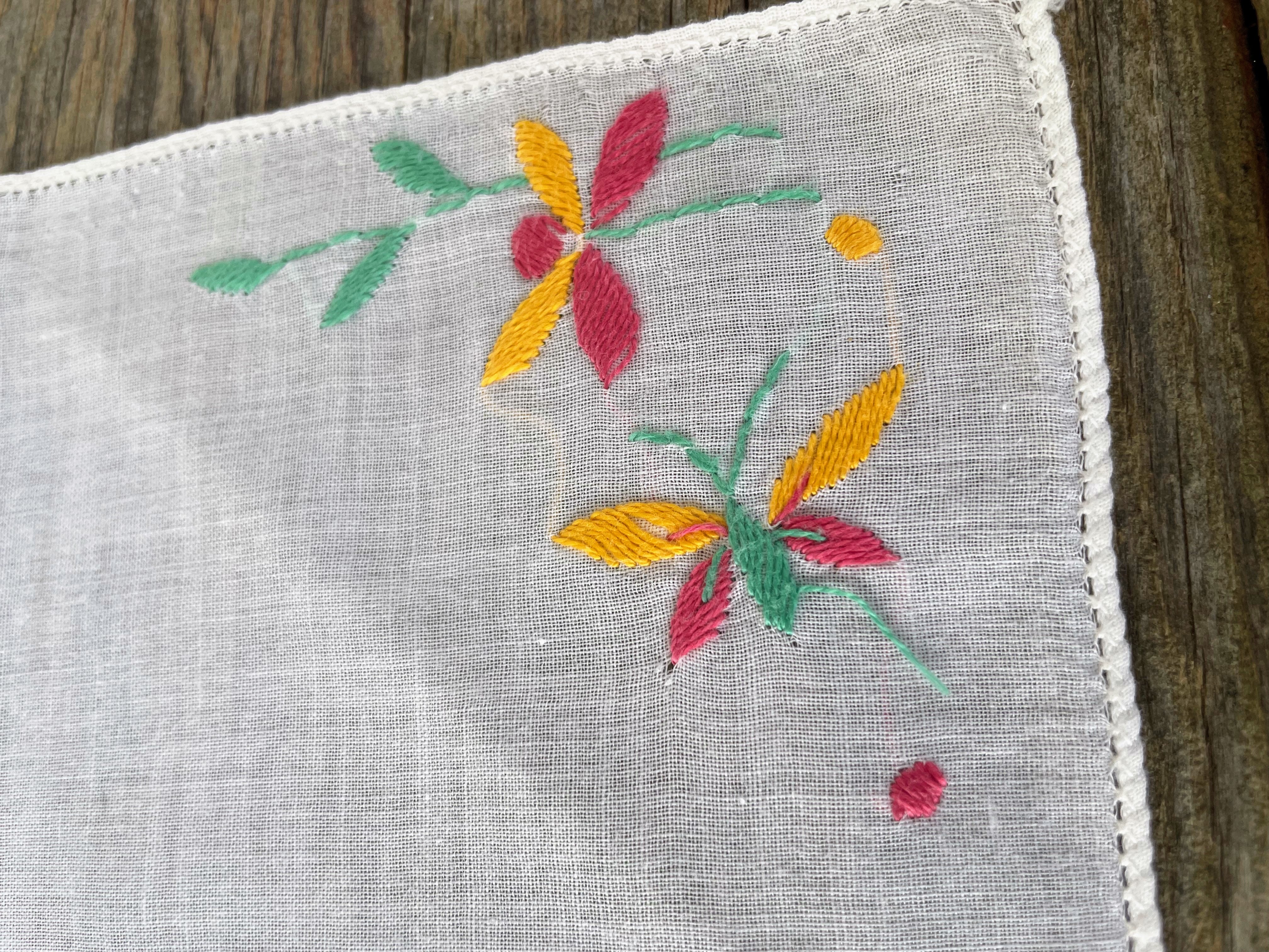 50s 4 Child Hankies Handkerchief Disney Floral Dog - Image 12