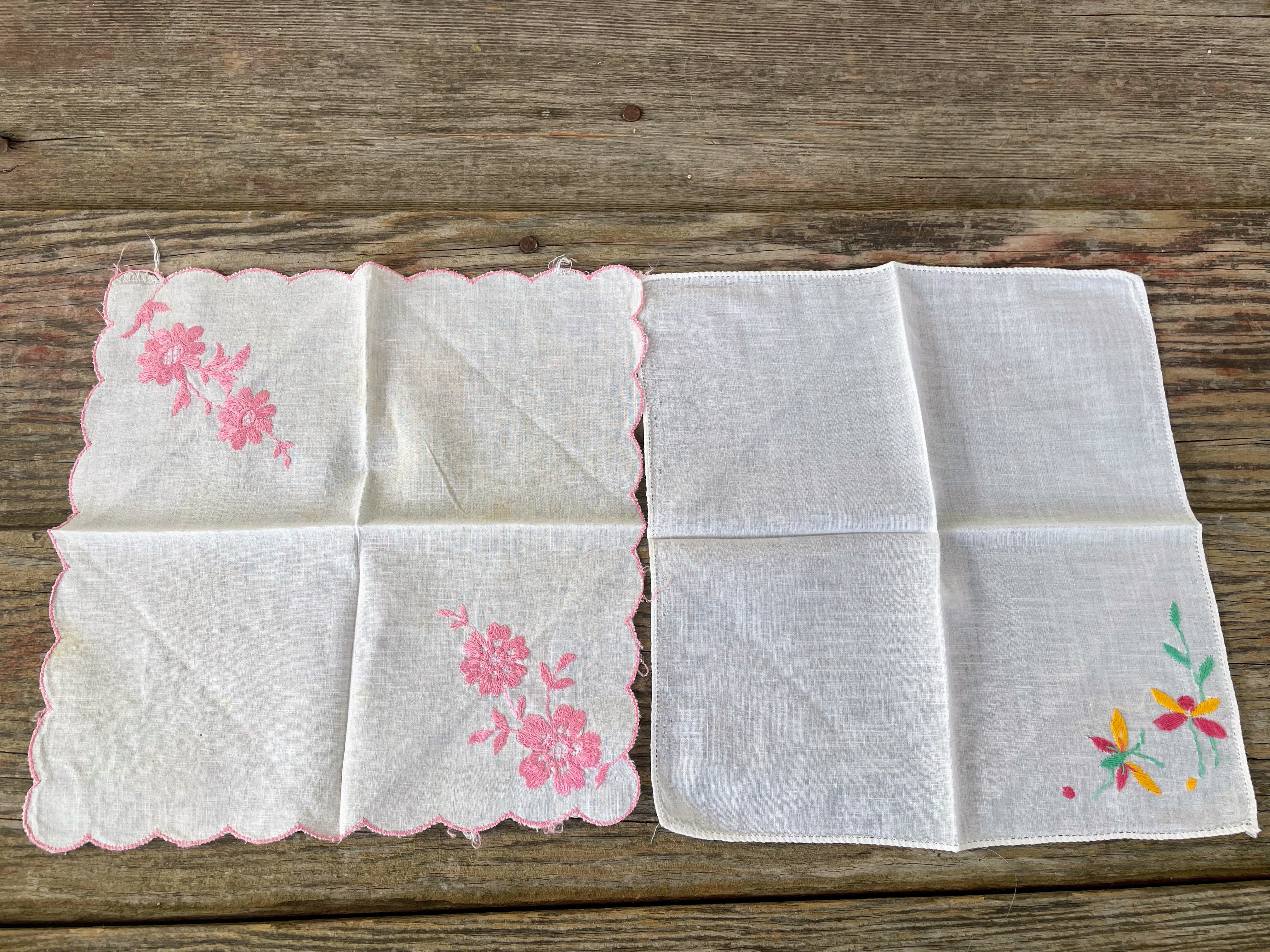 50s 4 Child Hankies Handkerchief Disney Floral Dog - Image 5