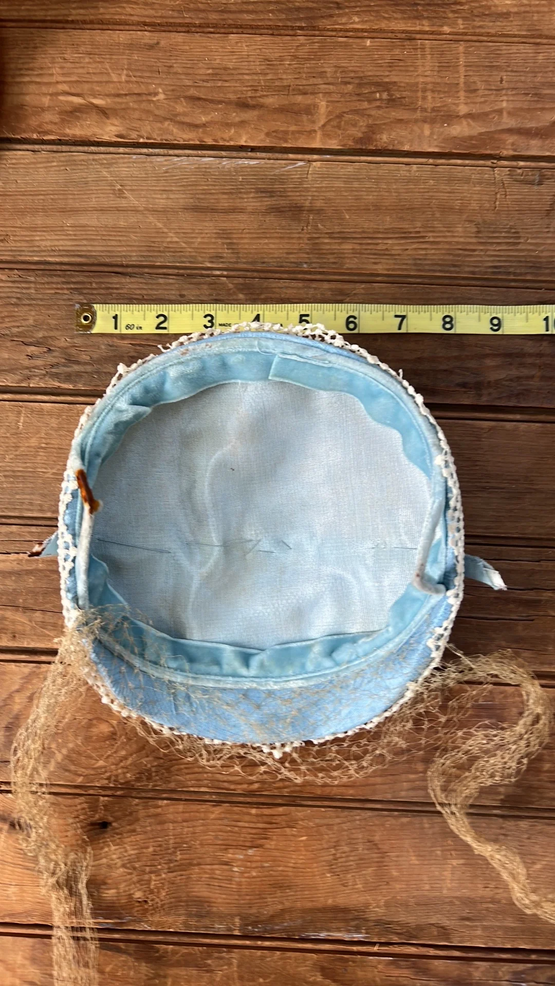 50s 50s Cocktail Hat Blue Lace - Image 4