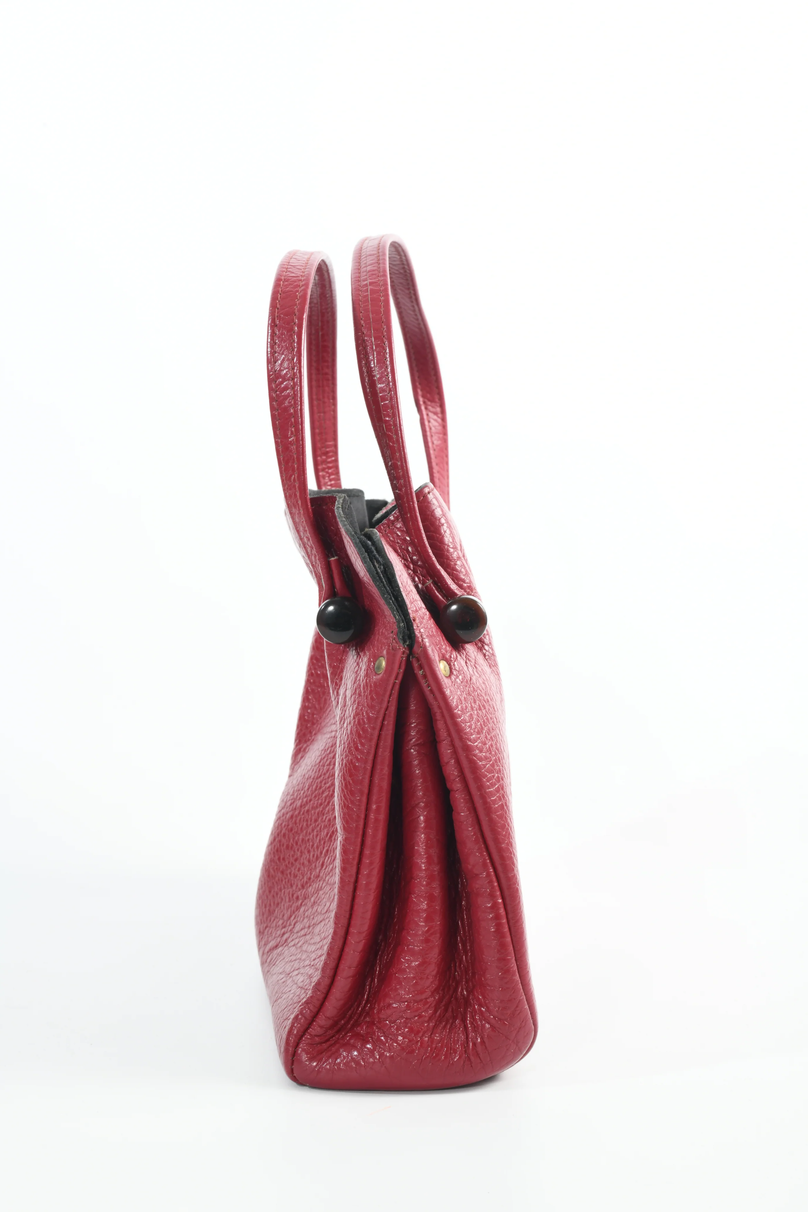 50s 50s Red Leather 3 Pocket Purse By Fashions by Margolin - Image 5