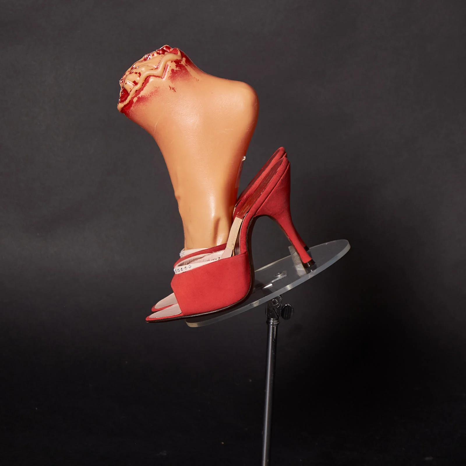 50s Red Suede Sprinolator Heels by Falenti - Image 4