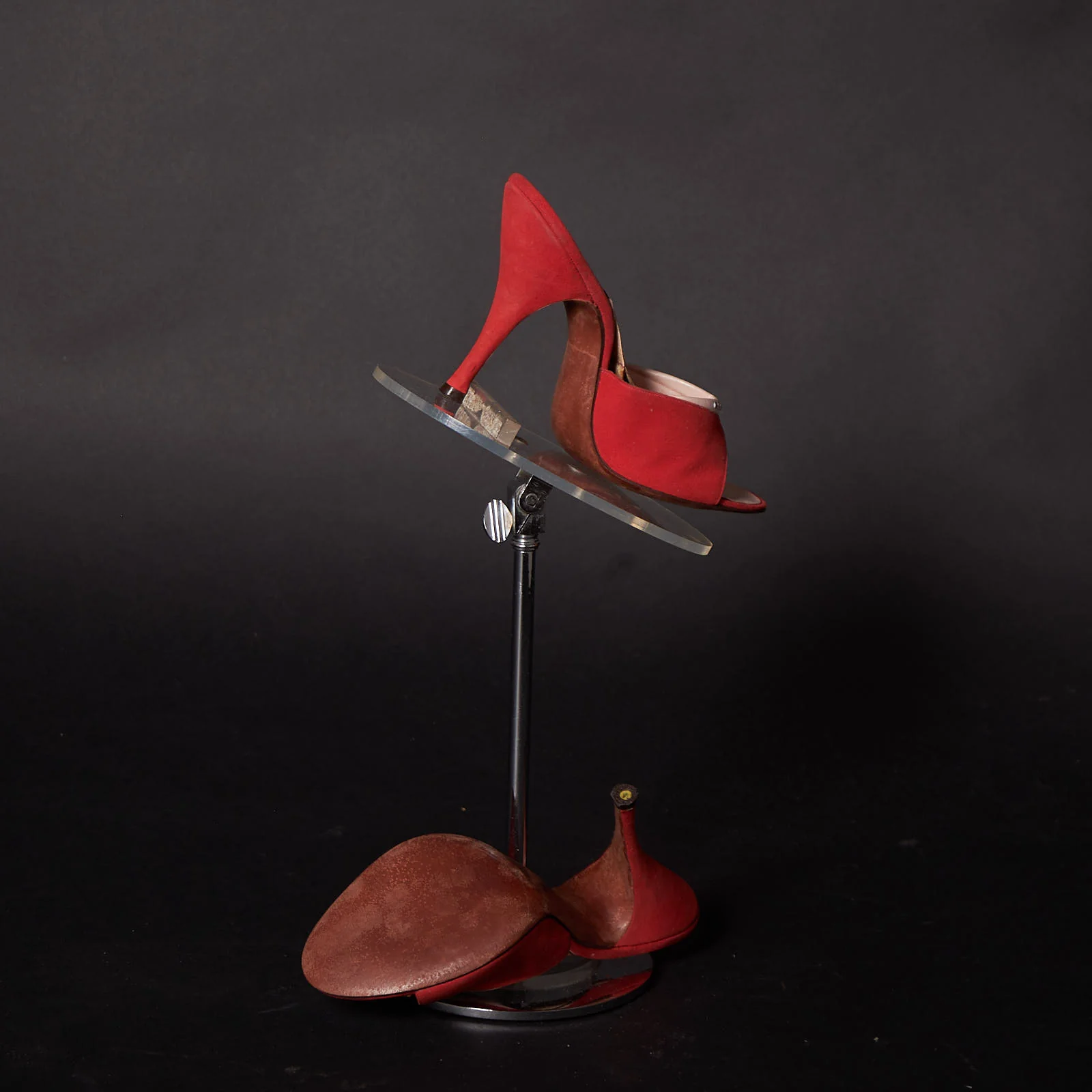 50s Red Suede Sprinolator Heels by Falenti - Image 5