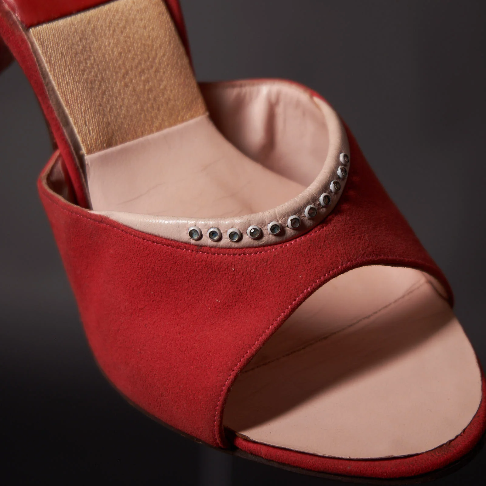50s Red Suede Sprinolator Heels by Falenti - Image 7