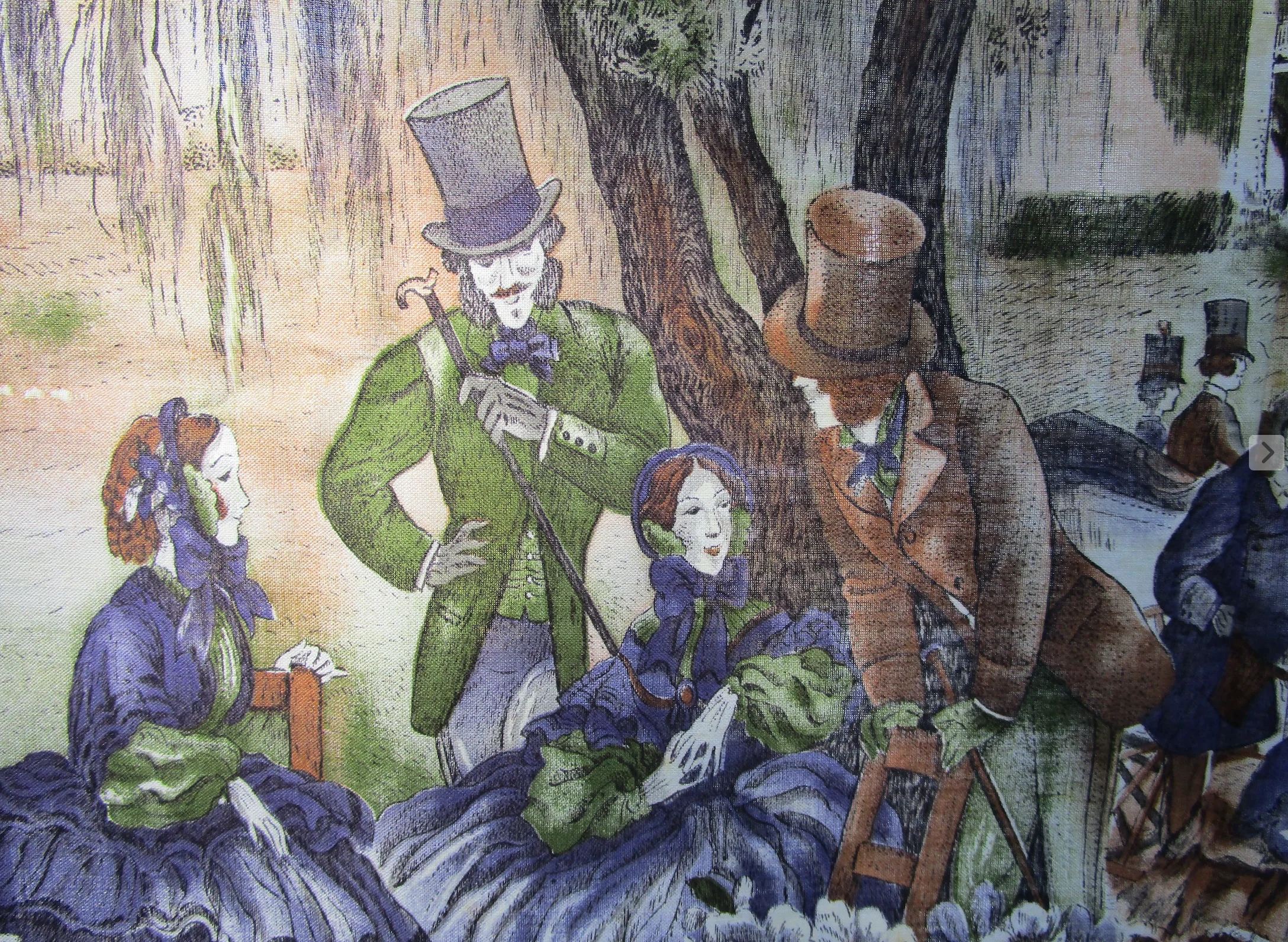 50s/60s 1.5 Yard Of "tara Hall" Fabric Gone With The Wind By Millworth Converting Corporation