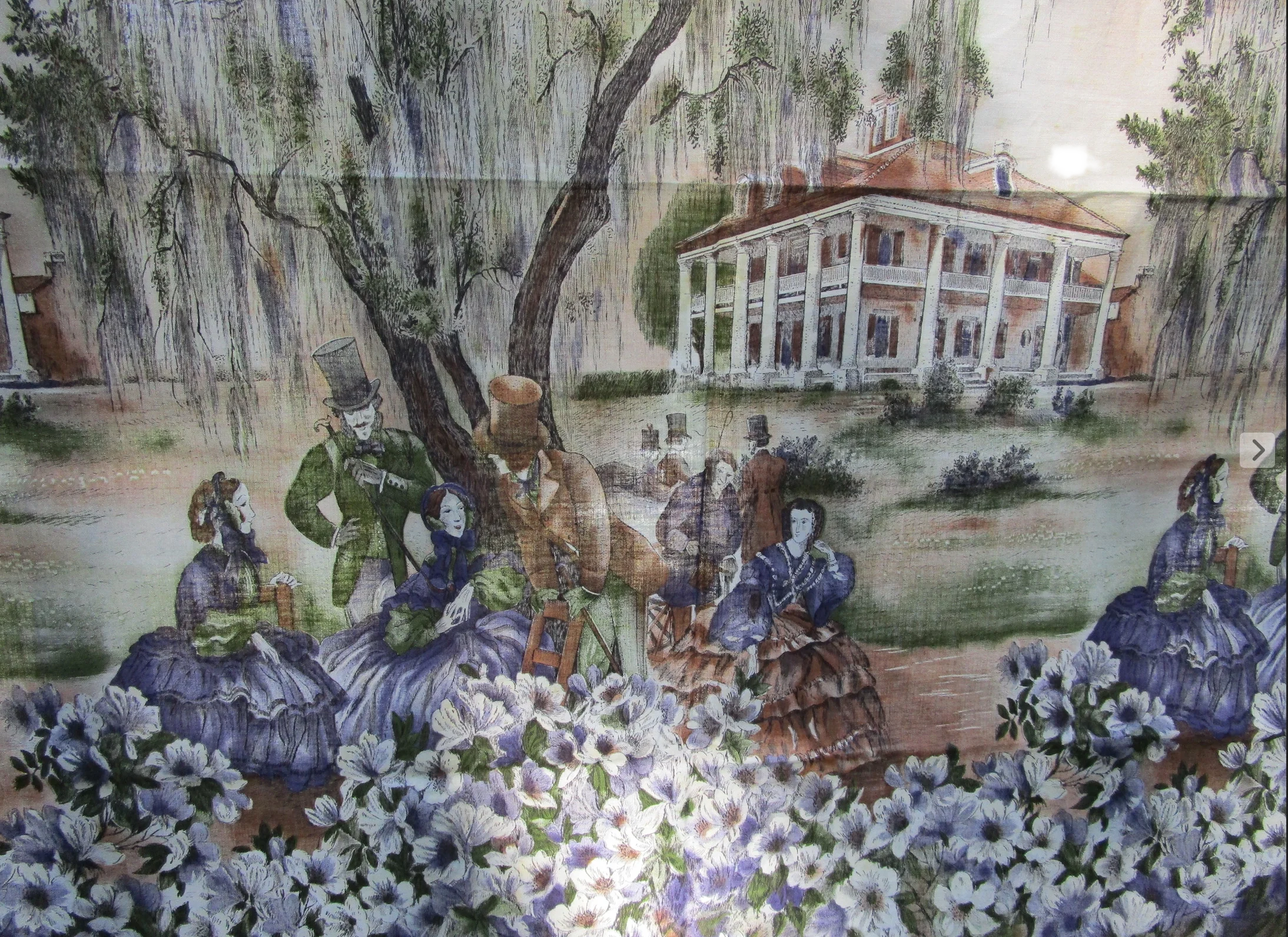 50s/60s 1.5 Yard Of "tara Hall" Fabric Gone With The Wind By Millworth Converting Corporation - Image 3