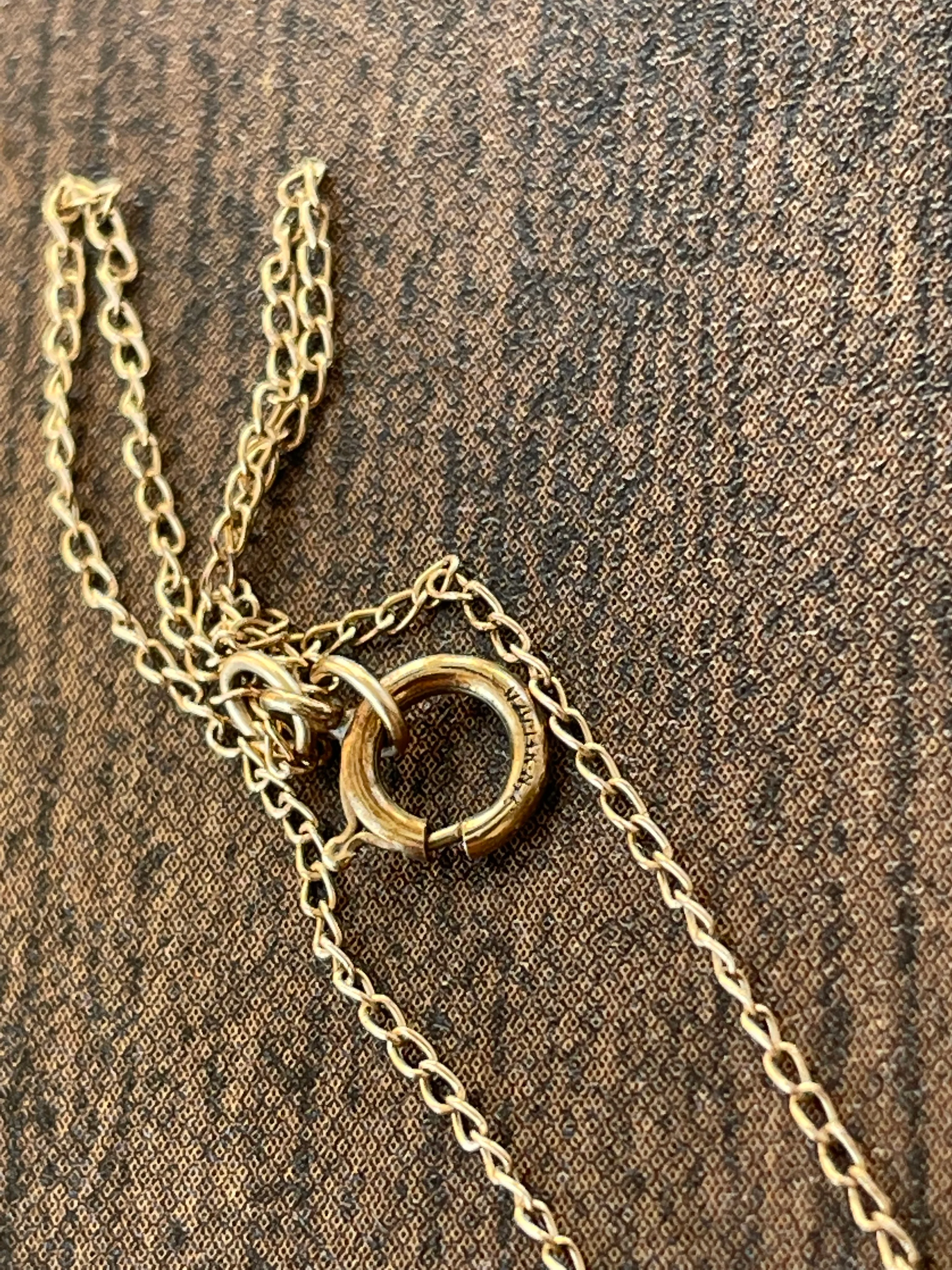 50s/60s 14k Gold Chain With Sapphire Pendant - Image 16