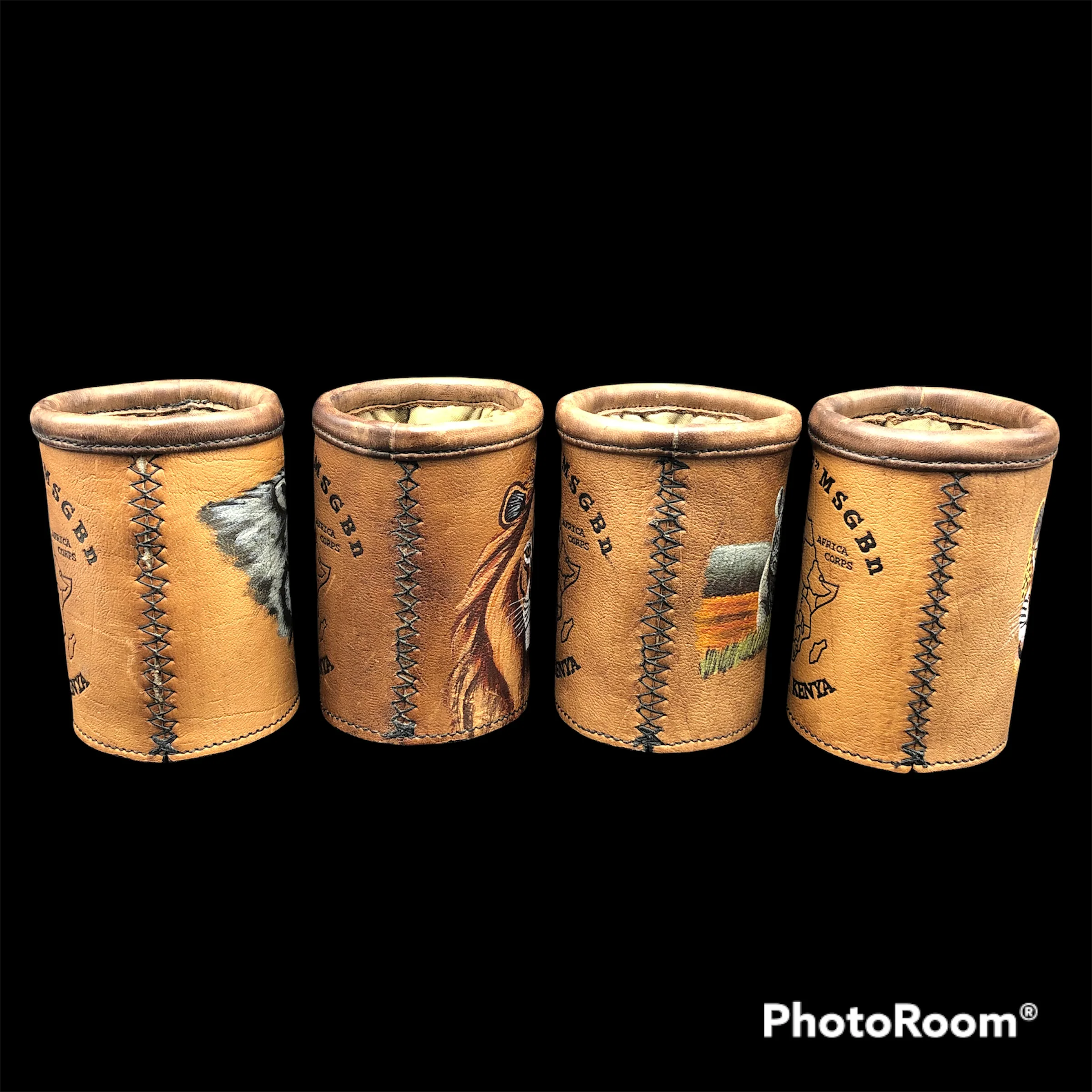 50s/60s Africa Corps Co F Msgbn Leather Drink Holders - Image 4