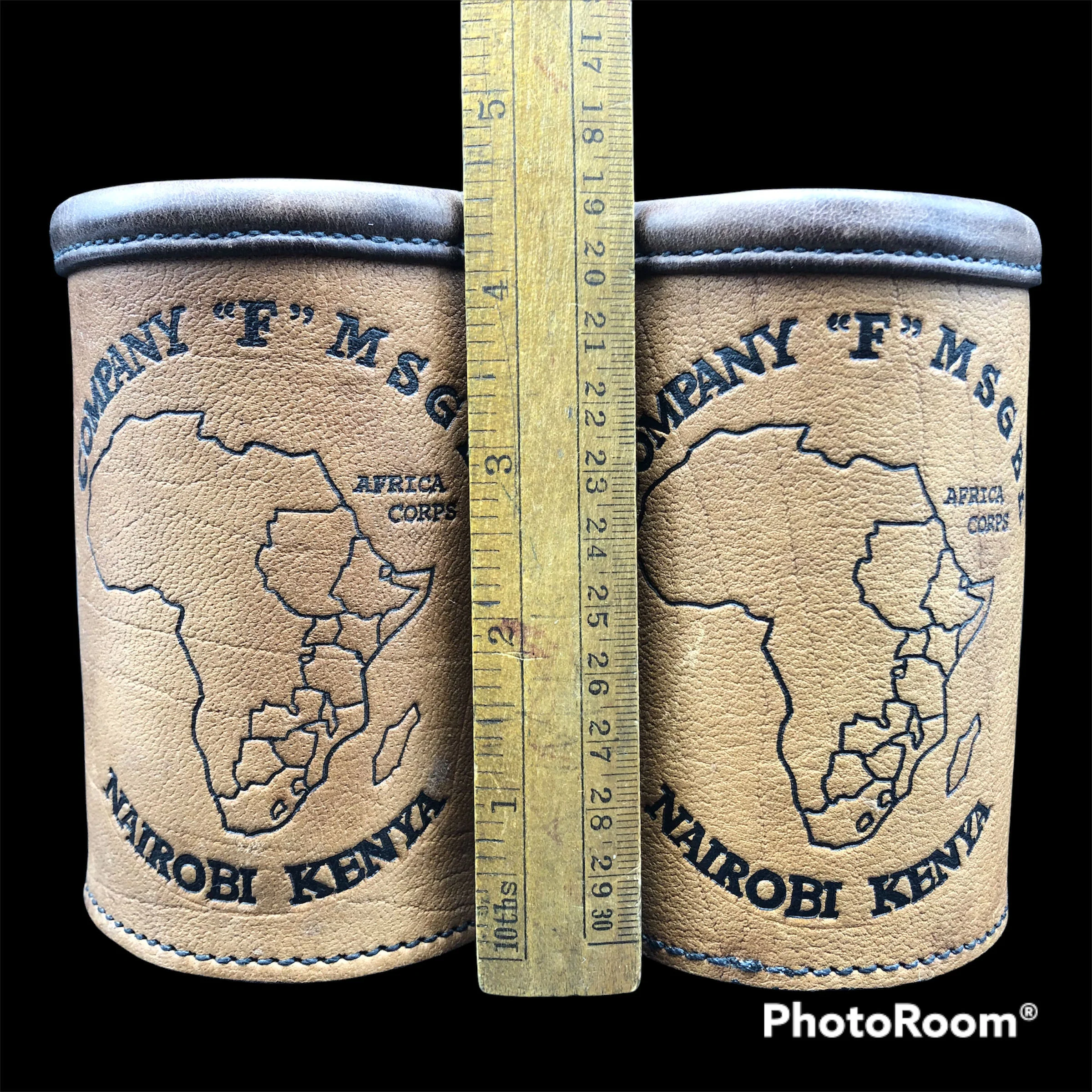 50s/60s Africa Corps Co F Msgbn Leather Drink Holders - Image 9