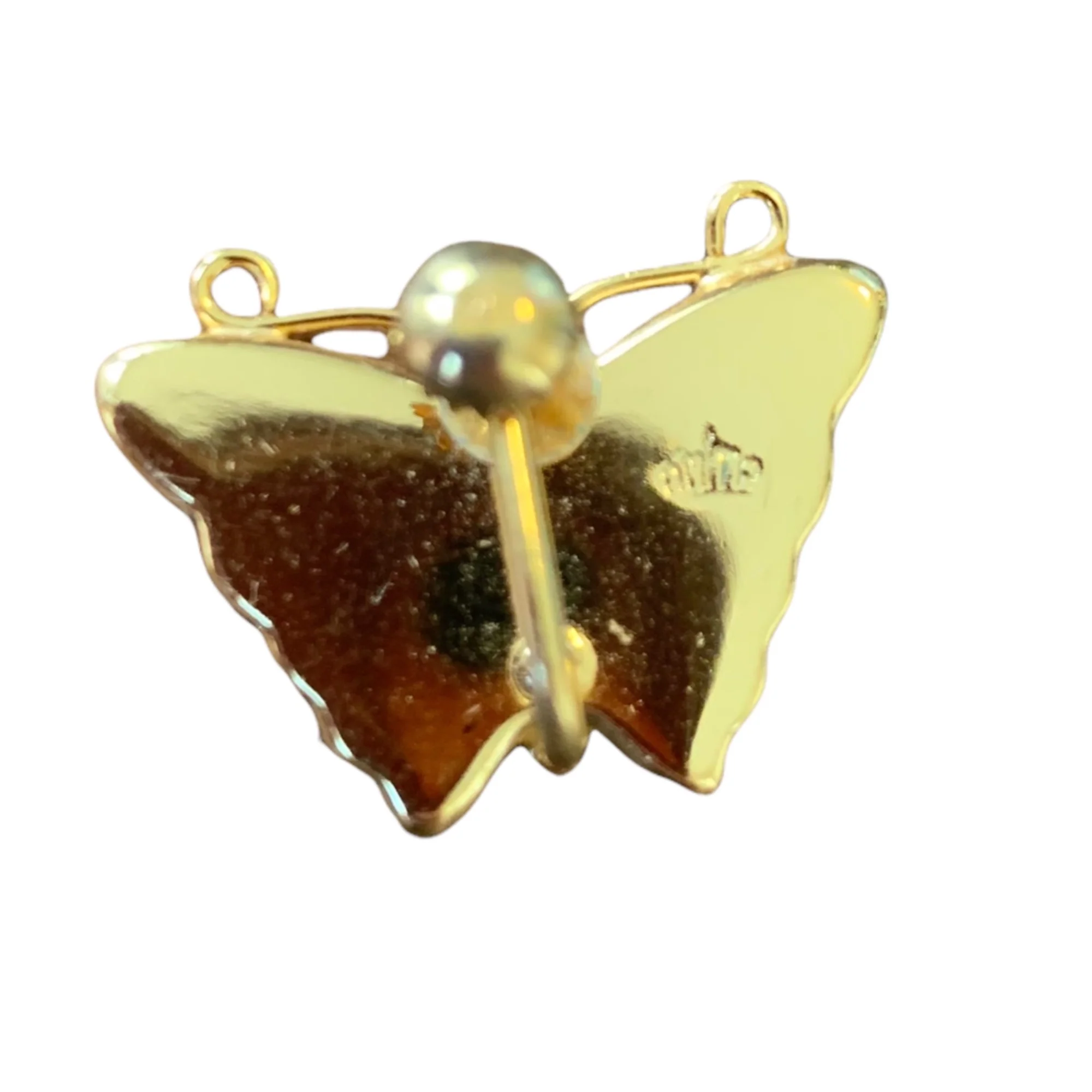 50s/60s Amita Damascene Lily Butterfly Screw Back Earrings By Amita - Image 3