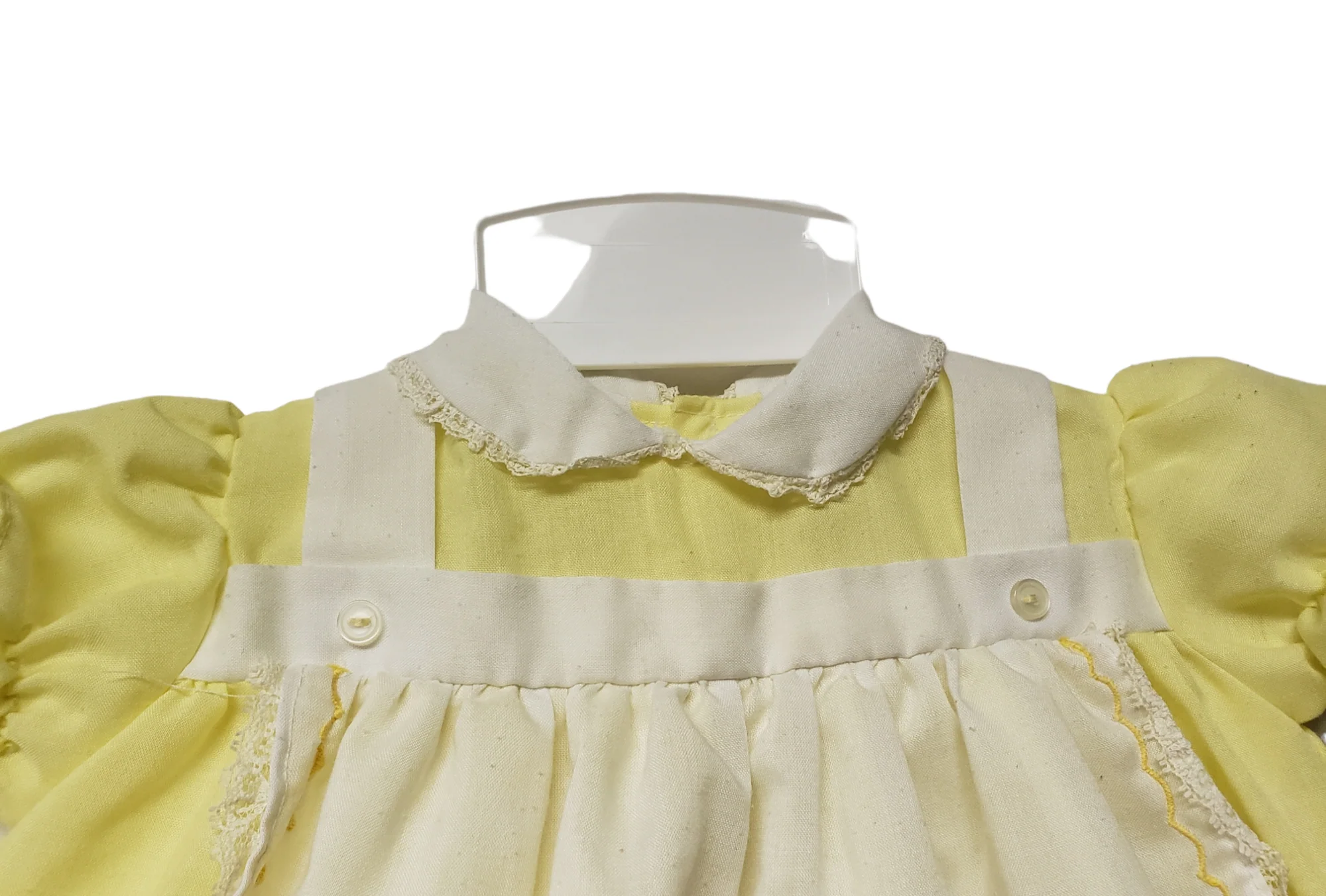 50s/60s Attached Embroidered Apron Baby Dress - Image 3