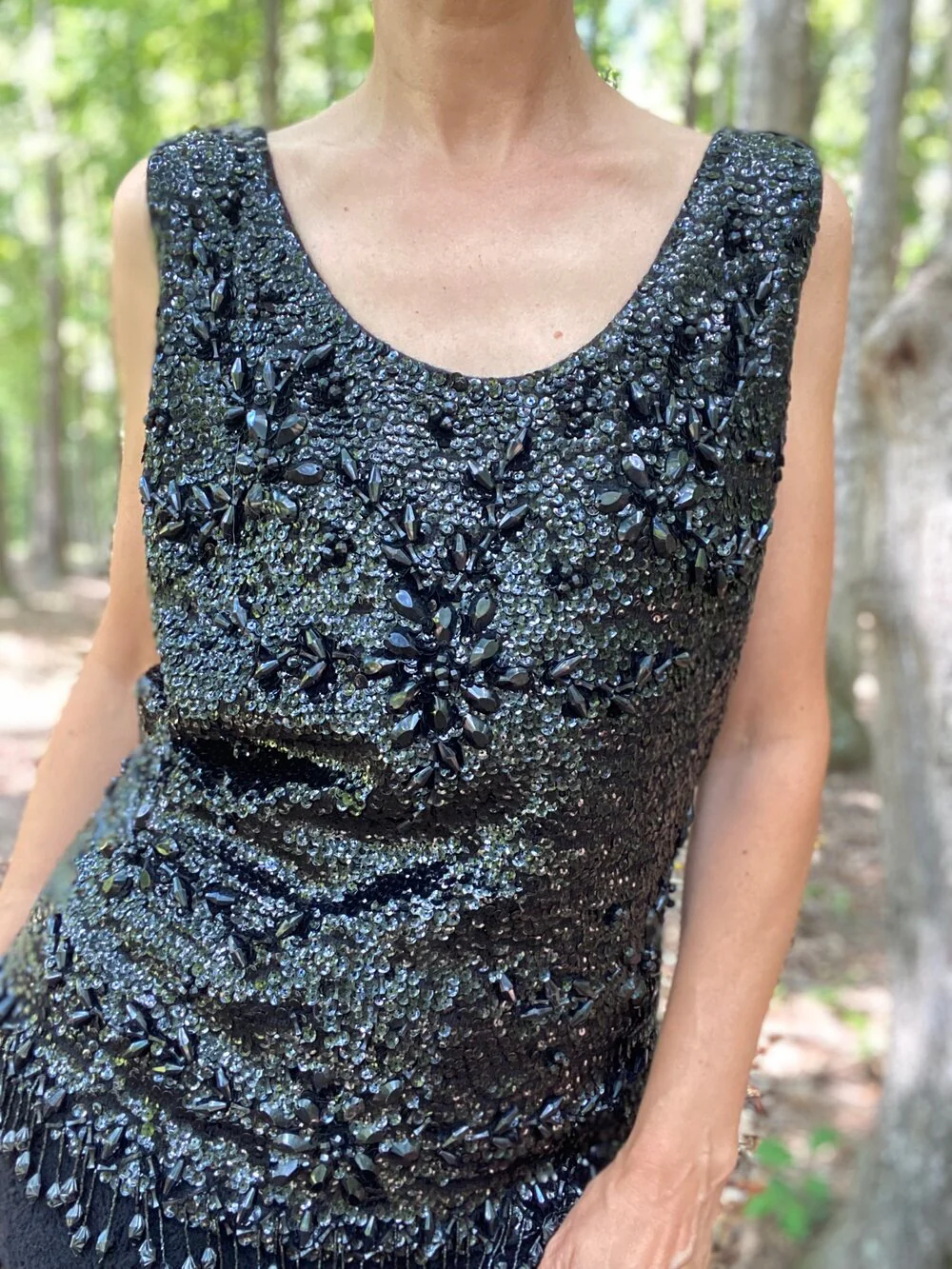 50s/60s Beaded Sequin Shell Top By Cardell - Image 6