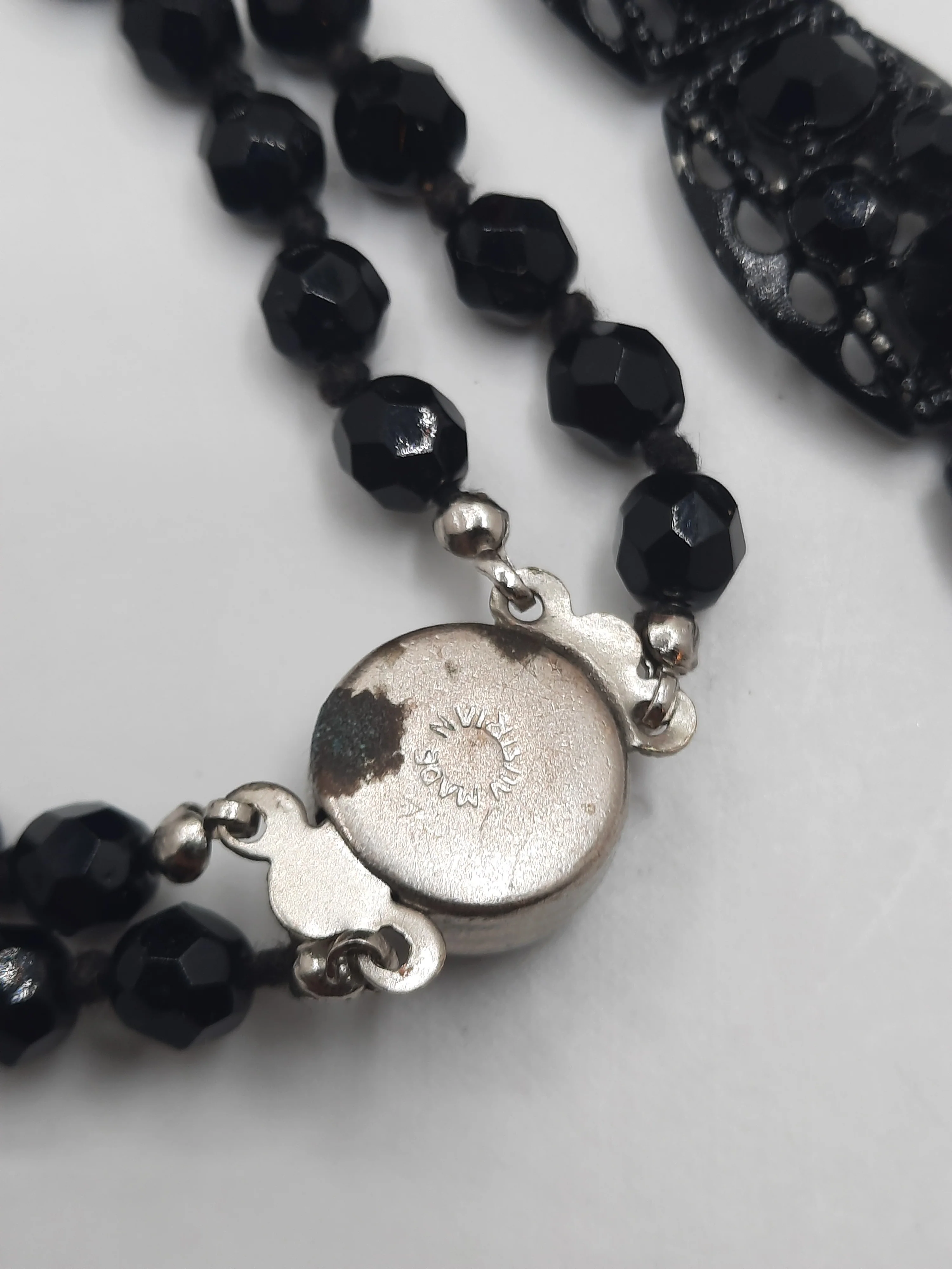 50s/60s Black Crystal Necklace And Bracelet Set - Image 3