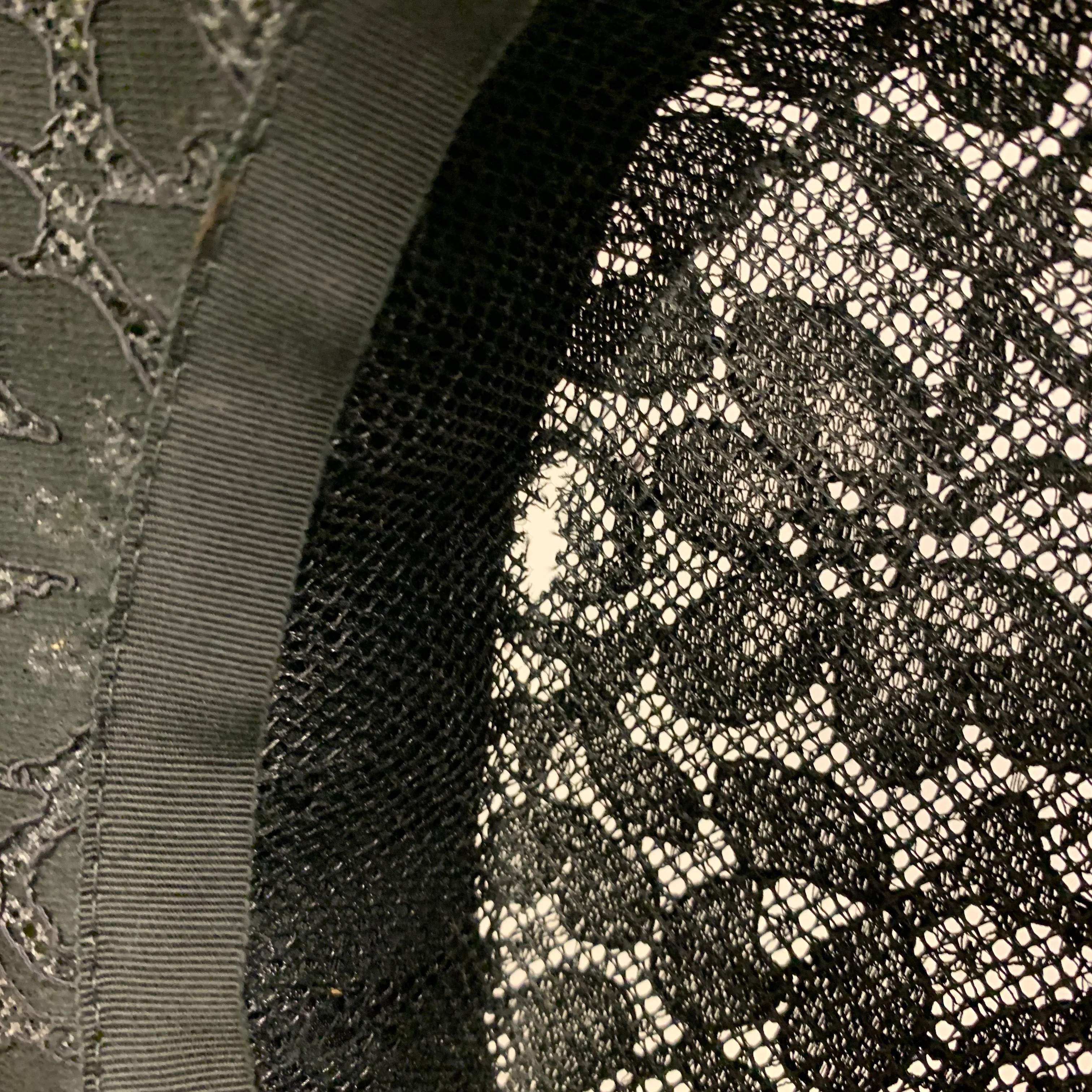 50s/60s Black Lace Goth Floral Wide Brim Tilt Hat By Vivi by Elite - Image 9
