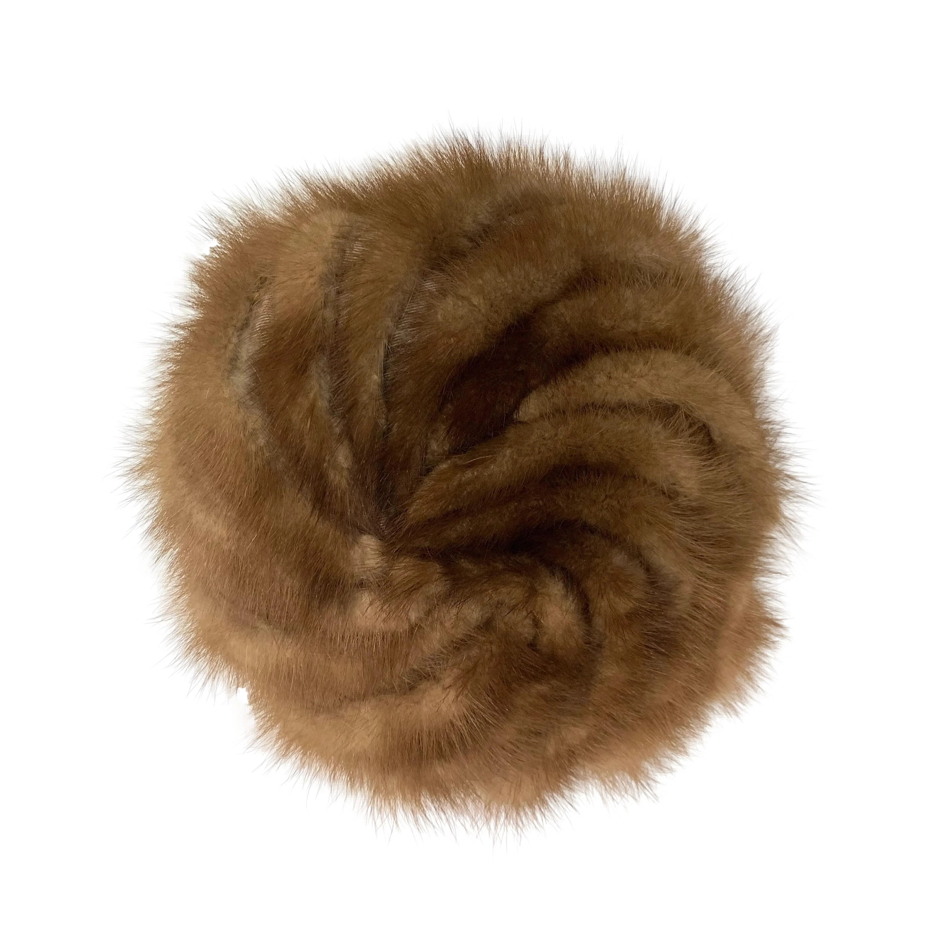 50s/60s Blonde Mink Fur Hat Beret With Faux Leather Bow By Winkelman's - Image 7