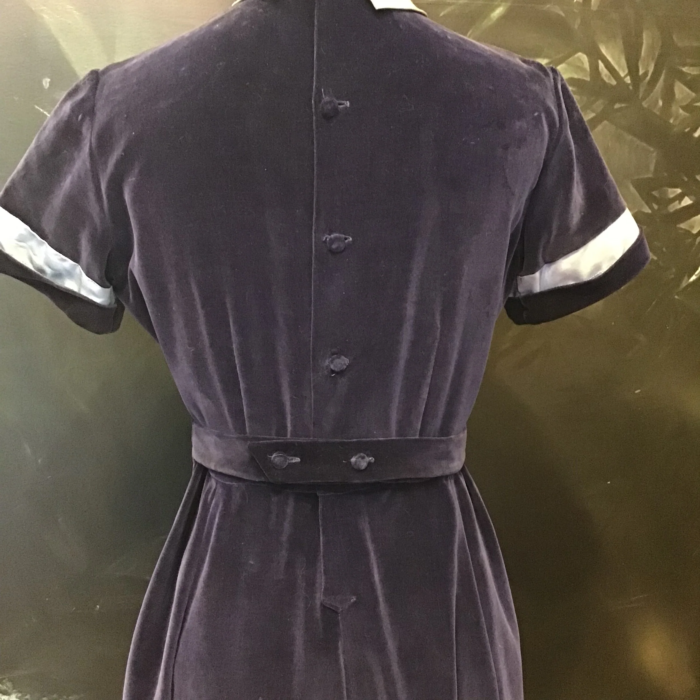 50s/60s Blue Velvet Dress - Image 6