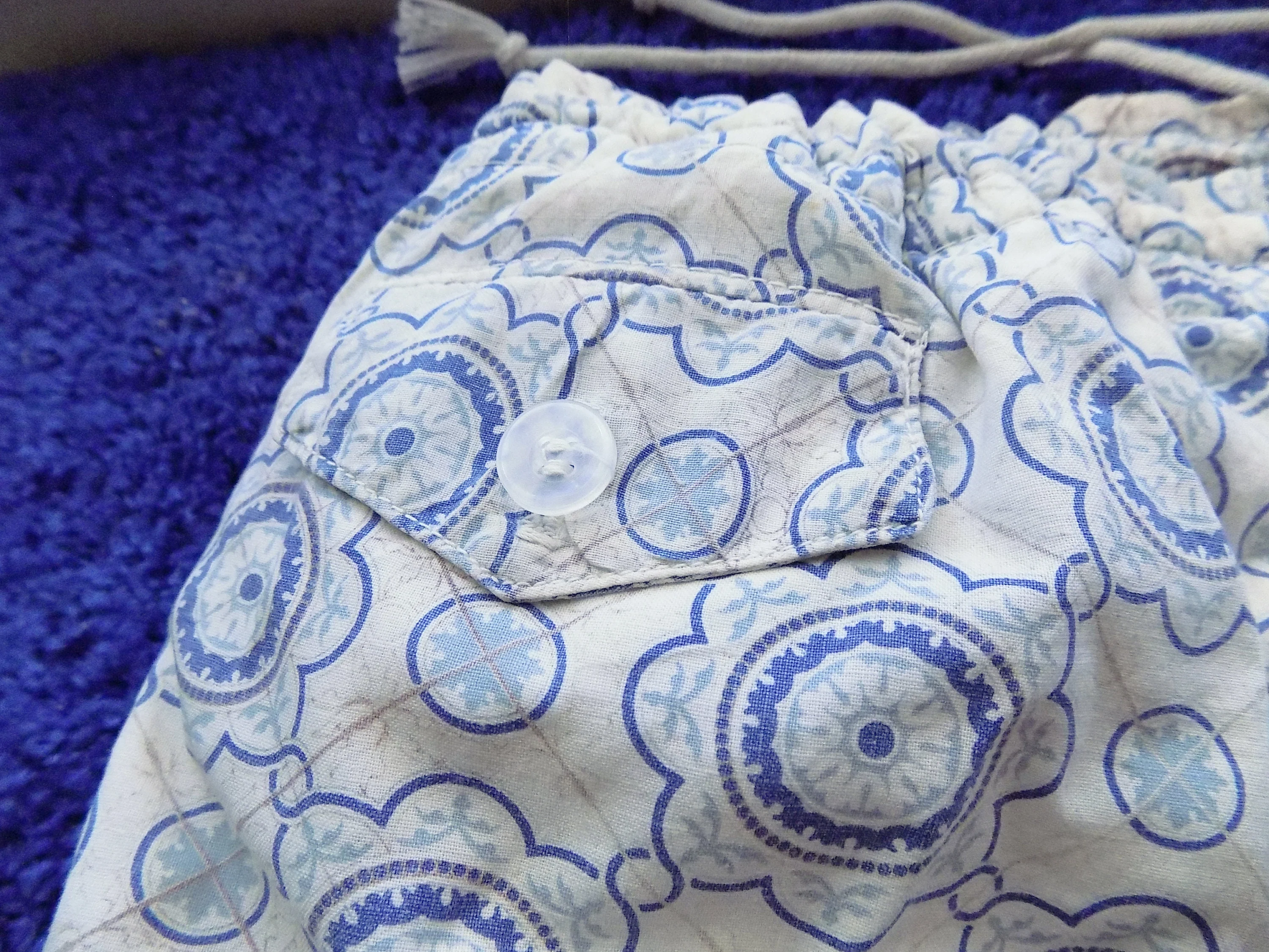 50s 60s Bvd Cotton Lined Swimming Trunks Blue and White Tile Design by Bvd - Image 3