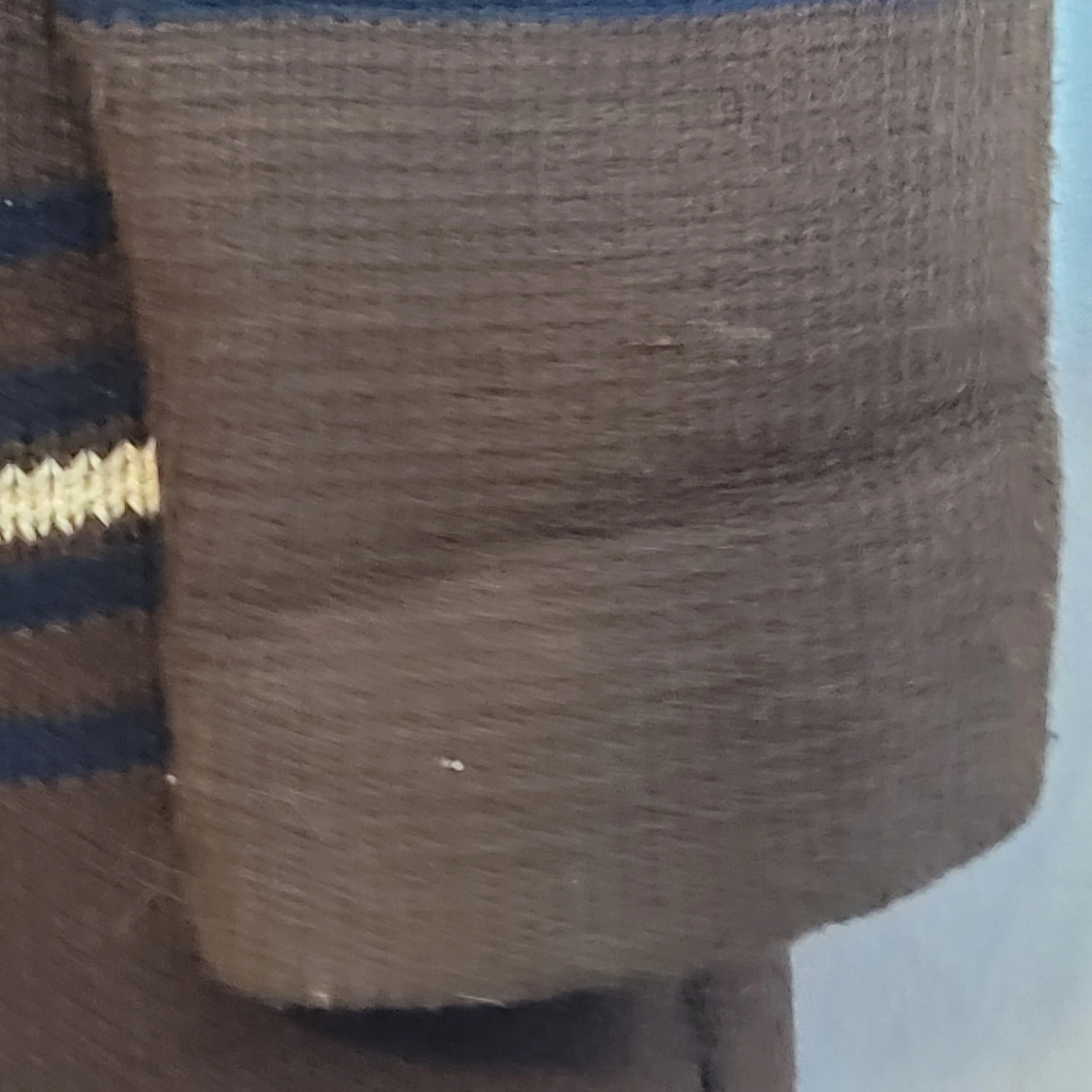 50s/60s Cardigan Brown Cream Stripes Collared Hand Loomed - Image 12