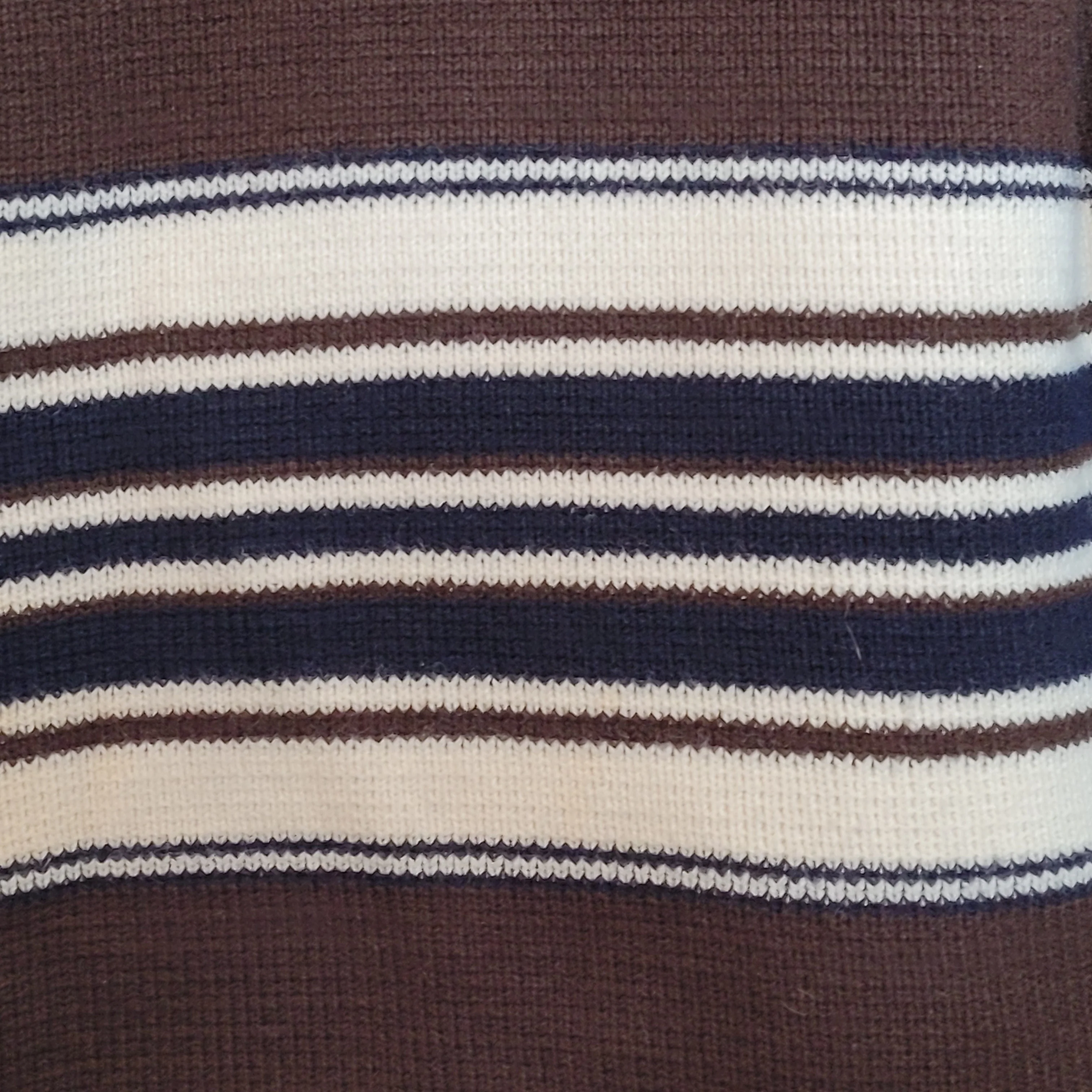 50s/60s Cardigan Brown Cream Stripes Collared Hand Loomed - Image 14