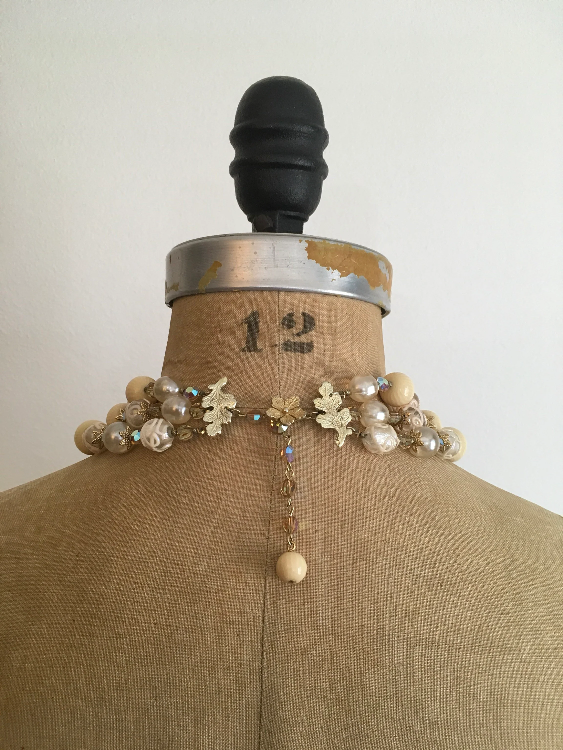 50's/60's Champagne Multi Strand Aurora Borealis Crystal Necklace by Vendome - Image 3