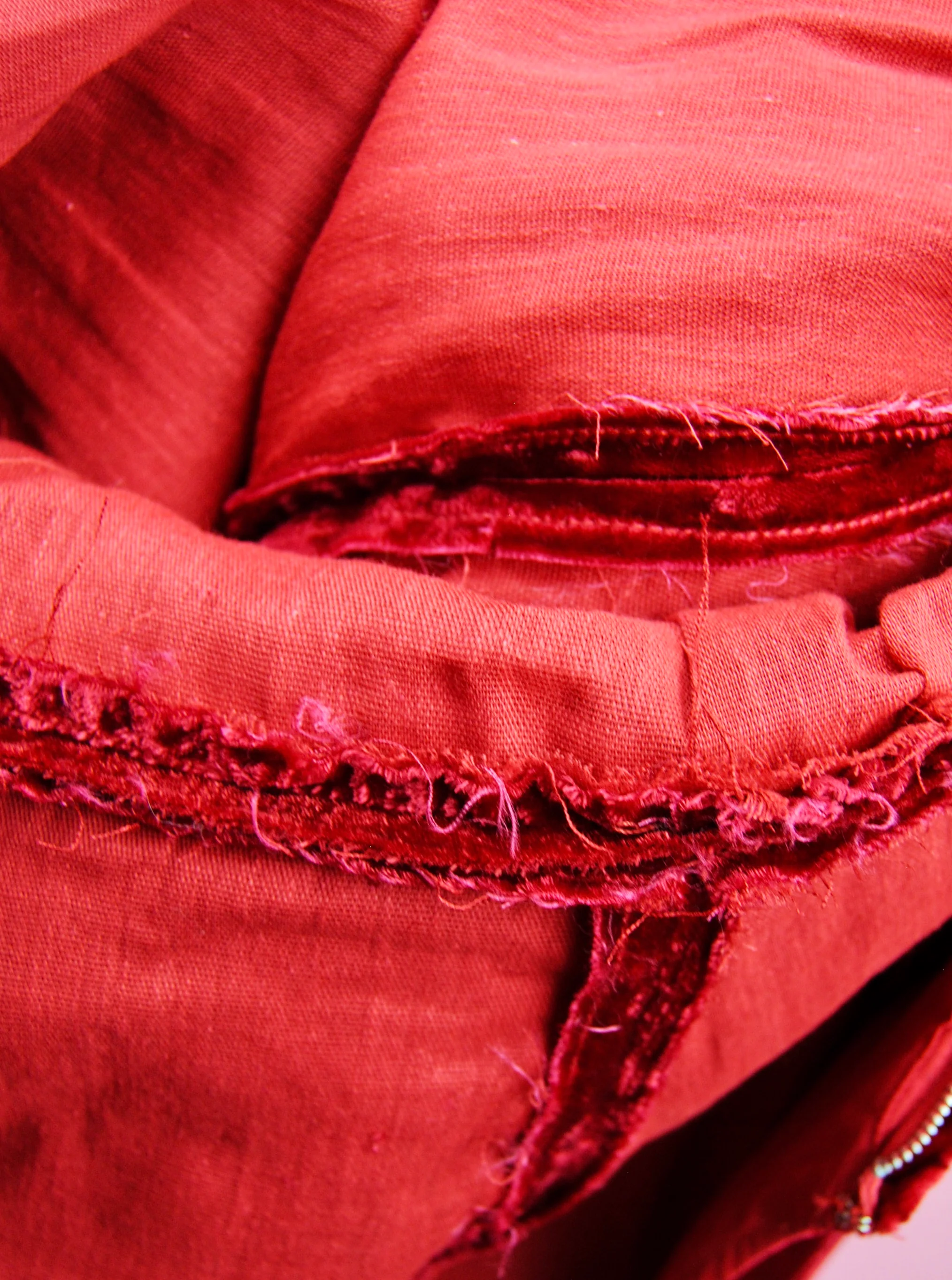 50s/60s Crushed Red Velvet Cocktail Holiday Dress - Image 16
