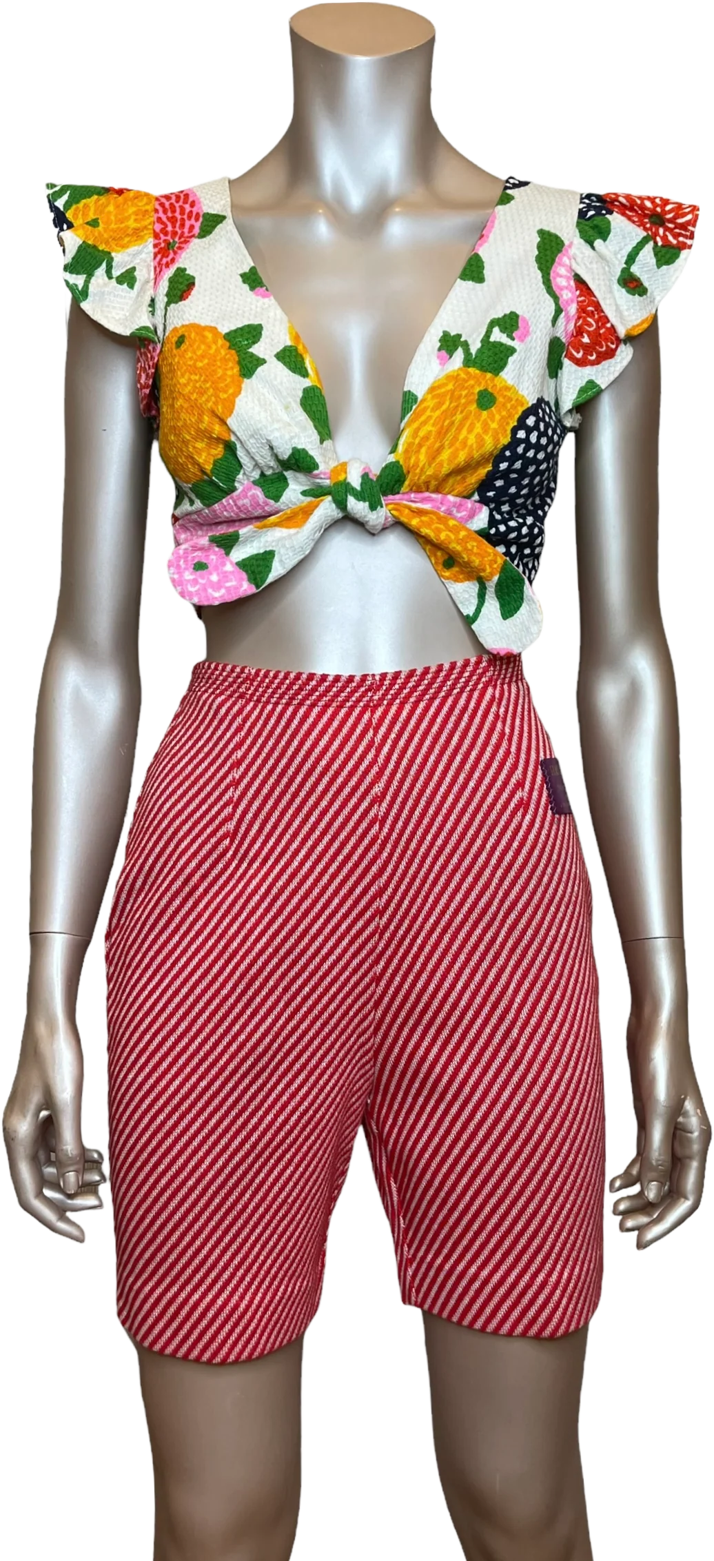 50s/60s Deadstock Striped Knit High Rise Shorts By Koret of California