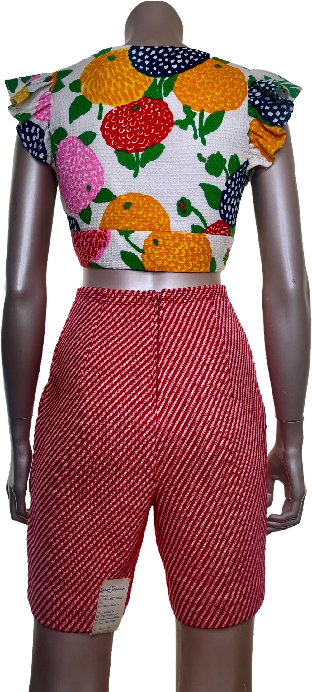 50s/60s Deadstock Striped Knit High Rise Shorts By Koret of California - Image 2