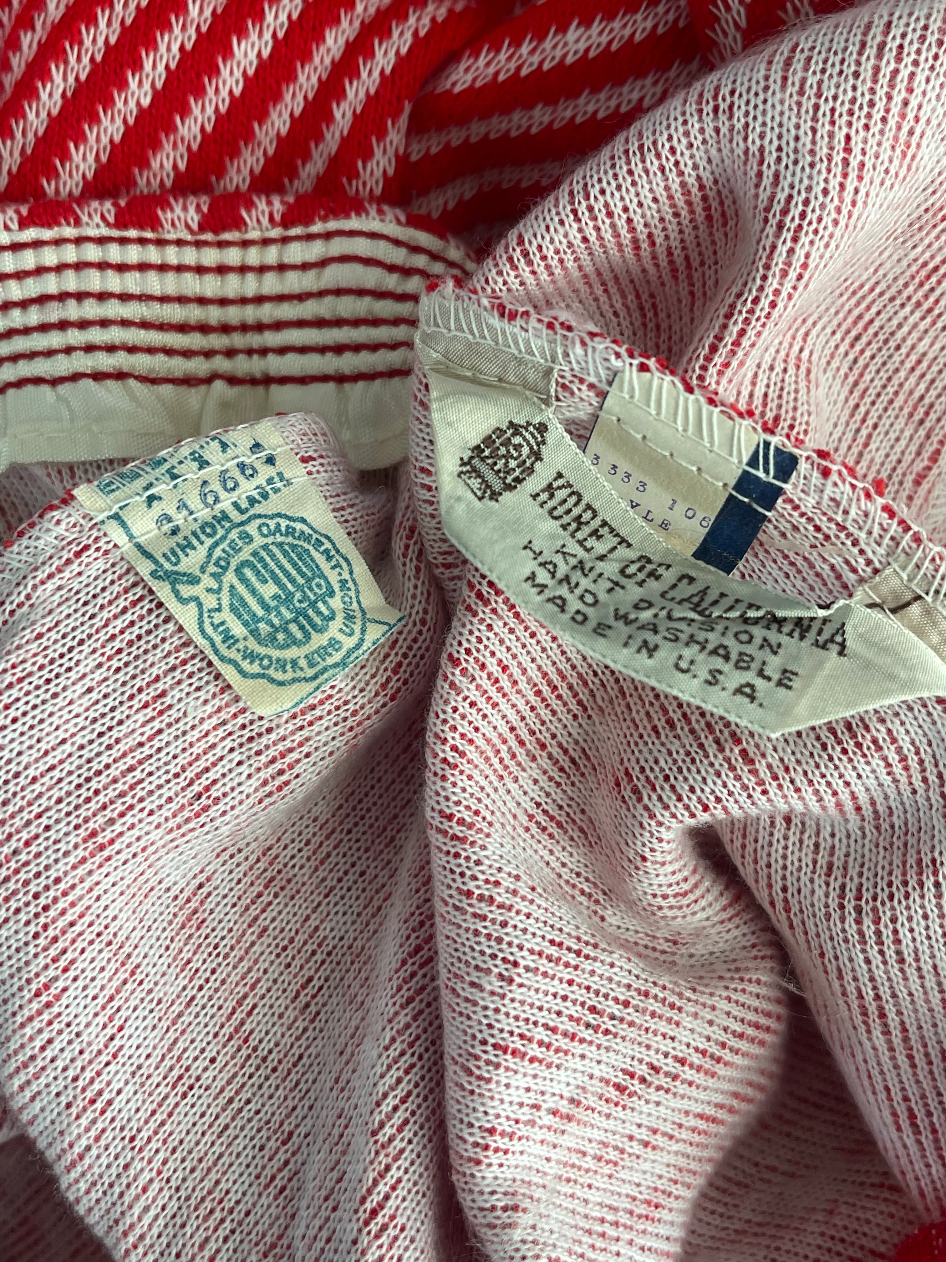 50s/60s Deadstock Striped Knit High Rise Shorts By Koret of California - Image 7