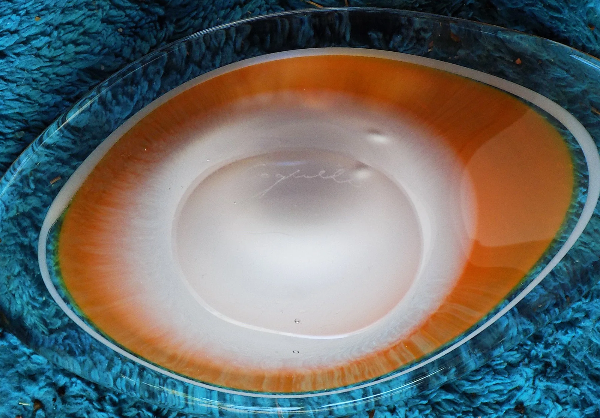 50s 60s Flygsfors Art Glass From Sweden Coquilledesigned by Paul Kedelv 6. 25" X 3. 25" X 3" - Image 8