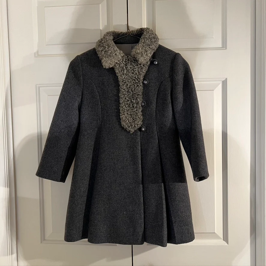 50s/60s Girls Wool Coat With Persian Lamb Collar And Hat By S. J. Buchman Co. Inc. - Image 3