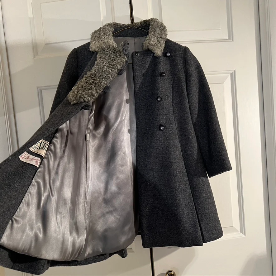 50s/60s Girls Wool Coat With Persian Lamb Collar And Hat By S. J. Buchman Co. Inc. - Image 5