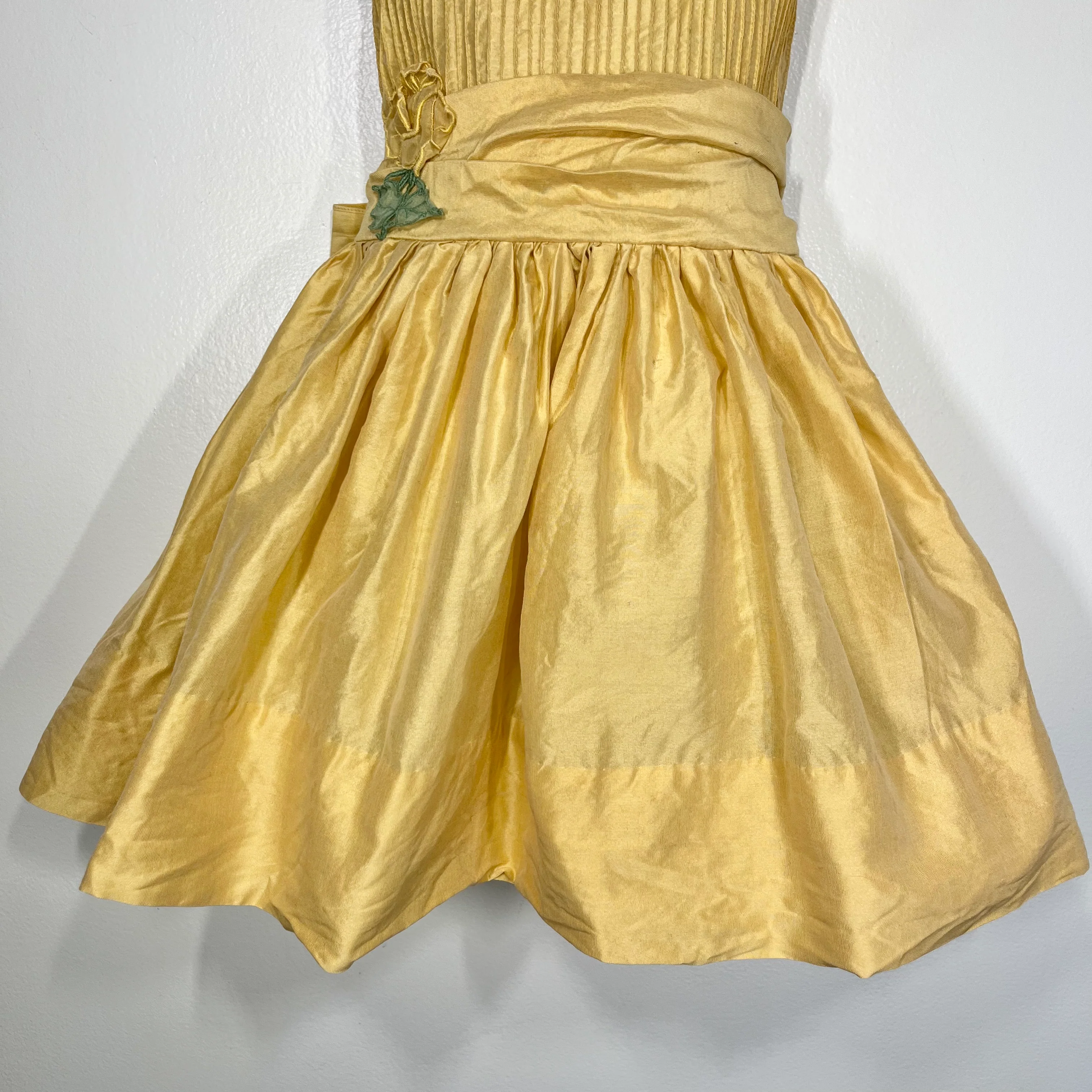 50s/60s Girls' Yellow Rose Fit And Flare Dress By Elena Diran - Image 5