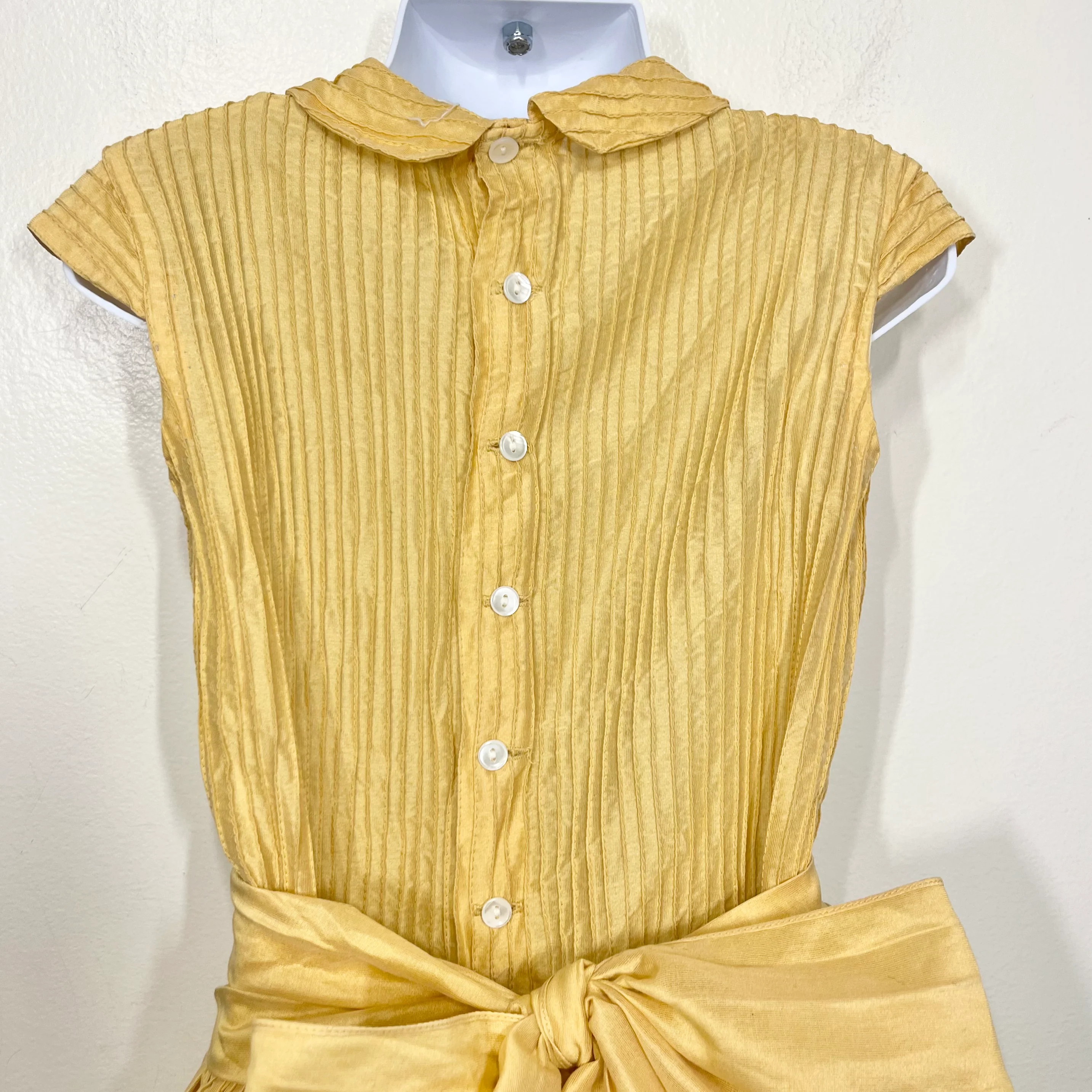 50s/60s Girls' Yellow Rose Fit And Flare Dress By Elena Diran - Image 7